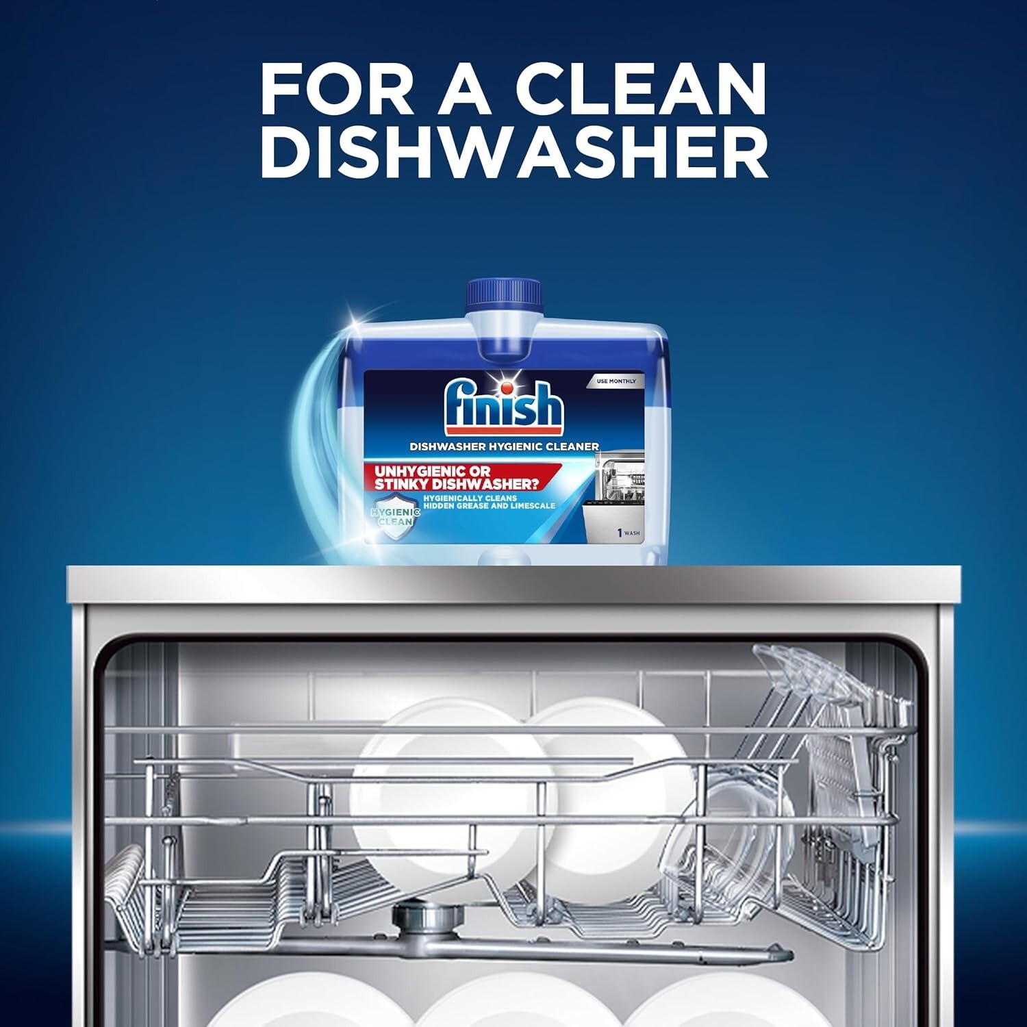 Dishwasher Cleaner Liquid, 1 pack, 8.45oz, Dual Action: Hygienically Cleans …