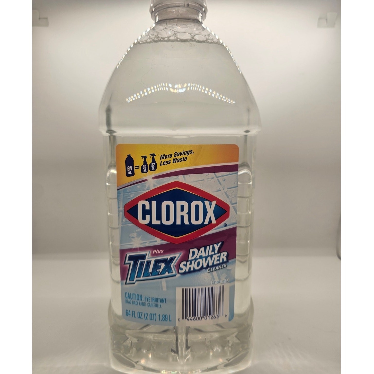 USED 64 oz Clorox Plus Daily Shower Cleaner Refill Bottle 99% Full