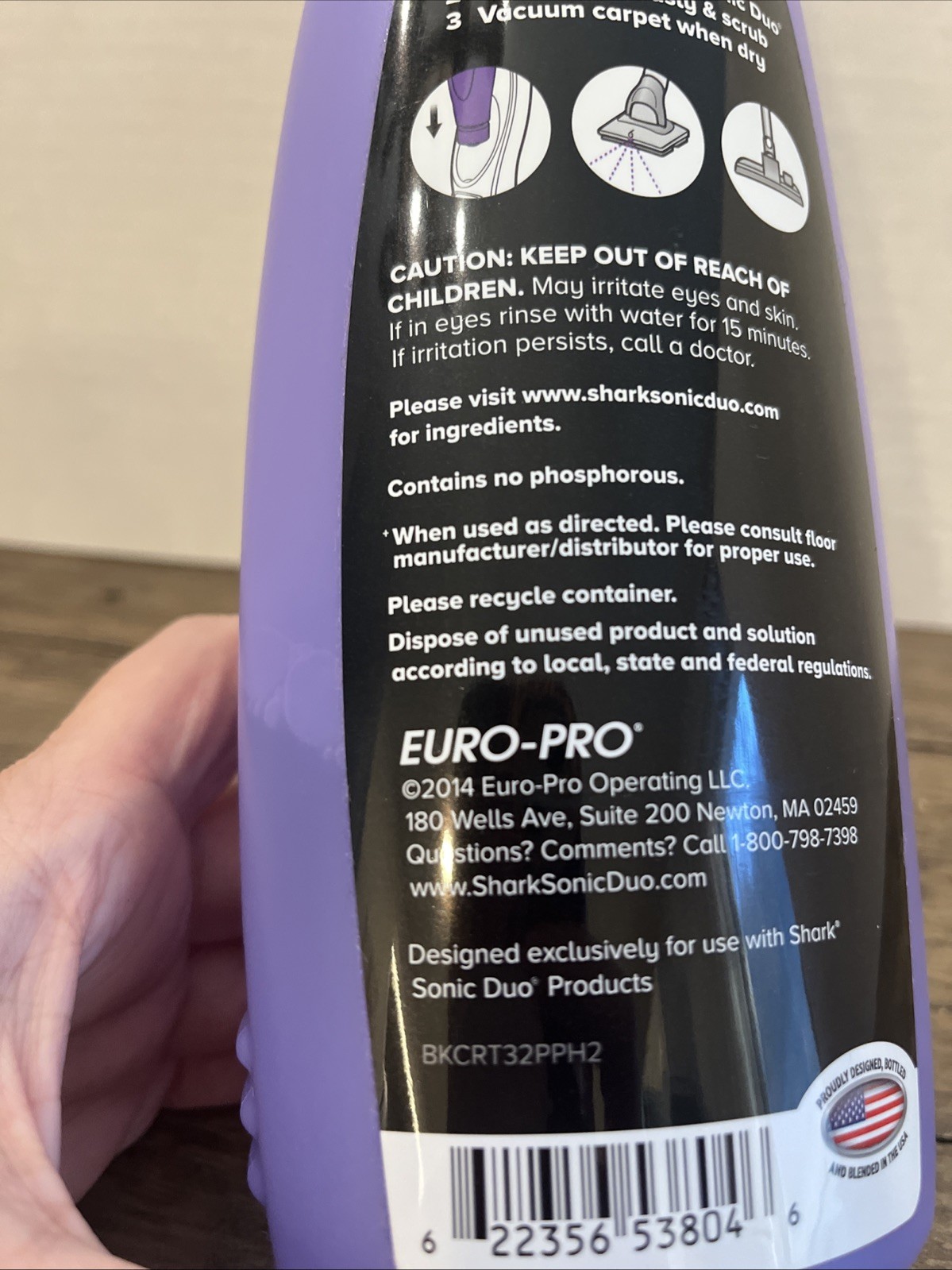 SHARK Carpet Buddy No Rinse Carpet Cleaner English Lavender 32oz Bottle 1/3 FULL