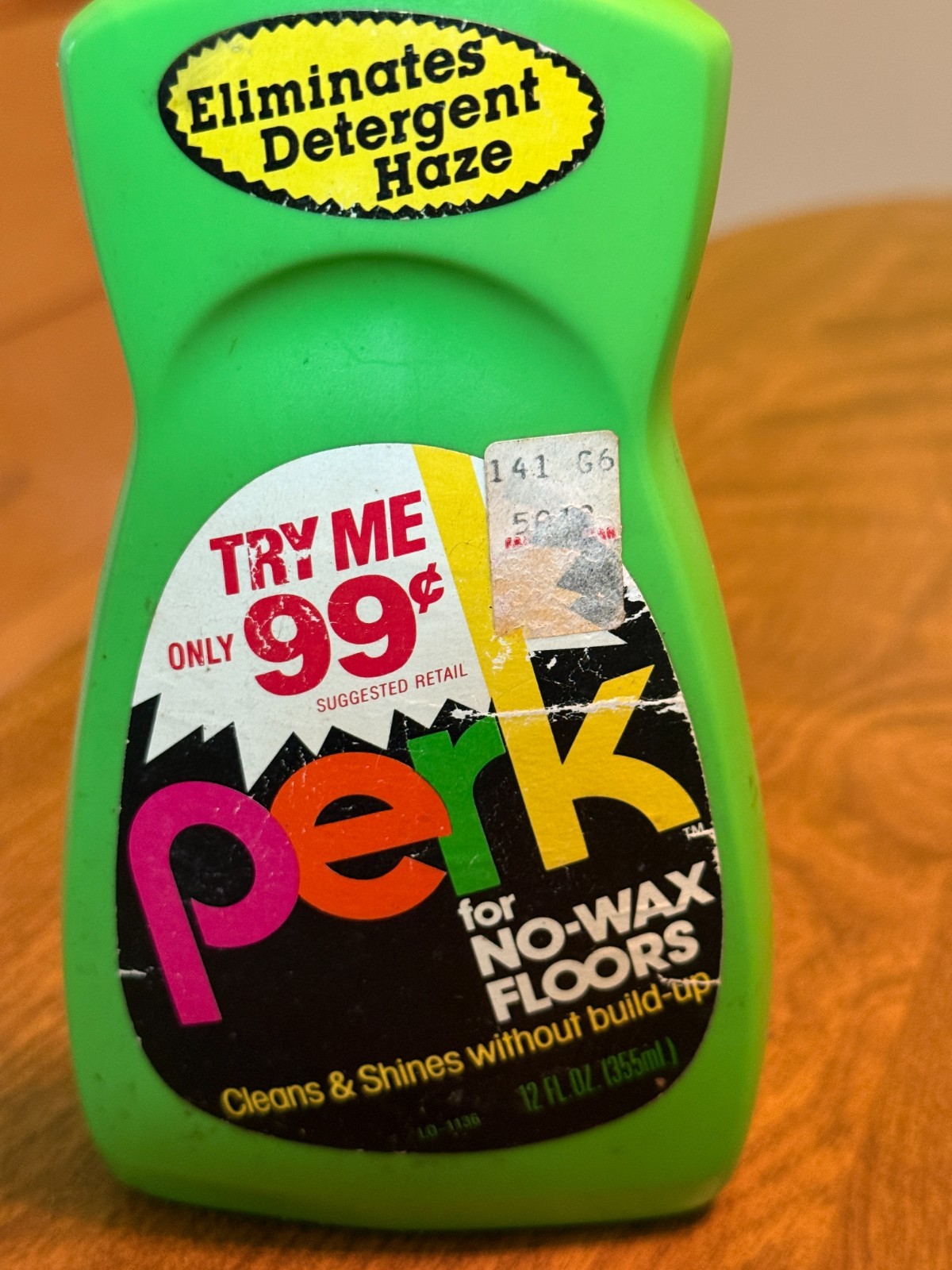 VINTAGE PERK CLEANER FOR LINOLEUM NO WAX FLOORS 12 OZ FULL BOTTLE