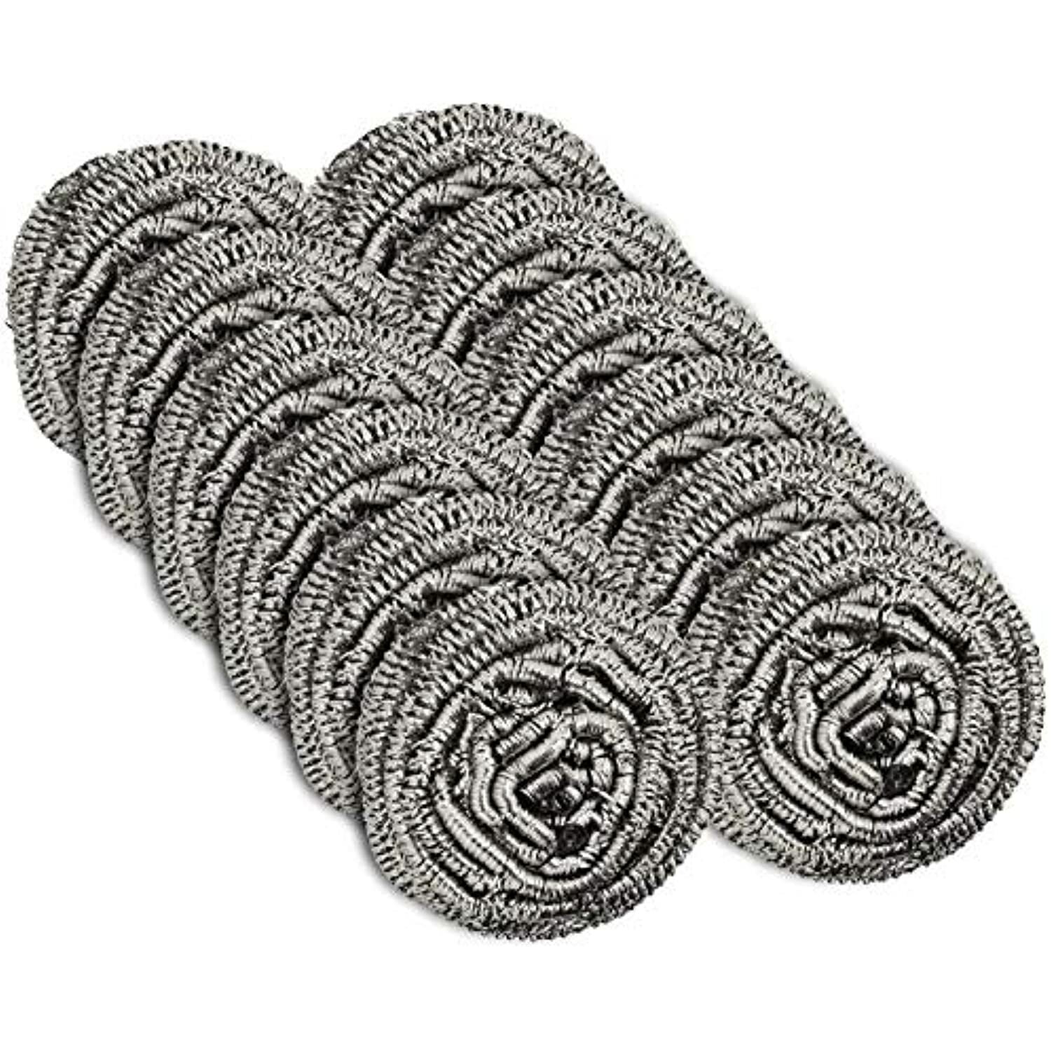 12 Pack Stainless Steel Scourers by Scrub It – Steel Wool Scrubber Pad Used for