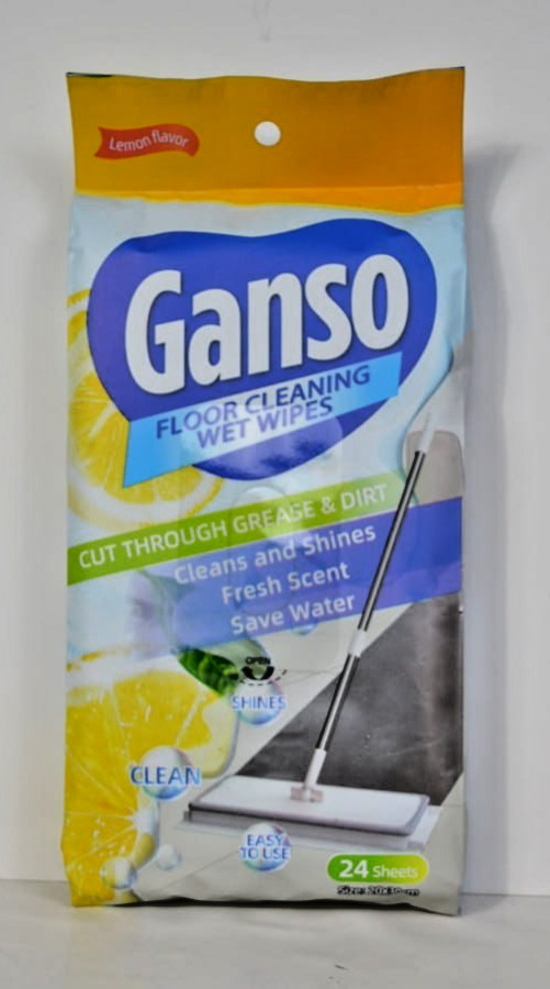 Ganso Floor Cleaning Wet Wipes 24 Sheets | Multipurpose Mop Refill Pads Cleaner