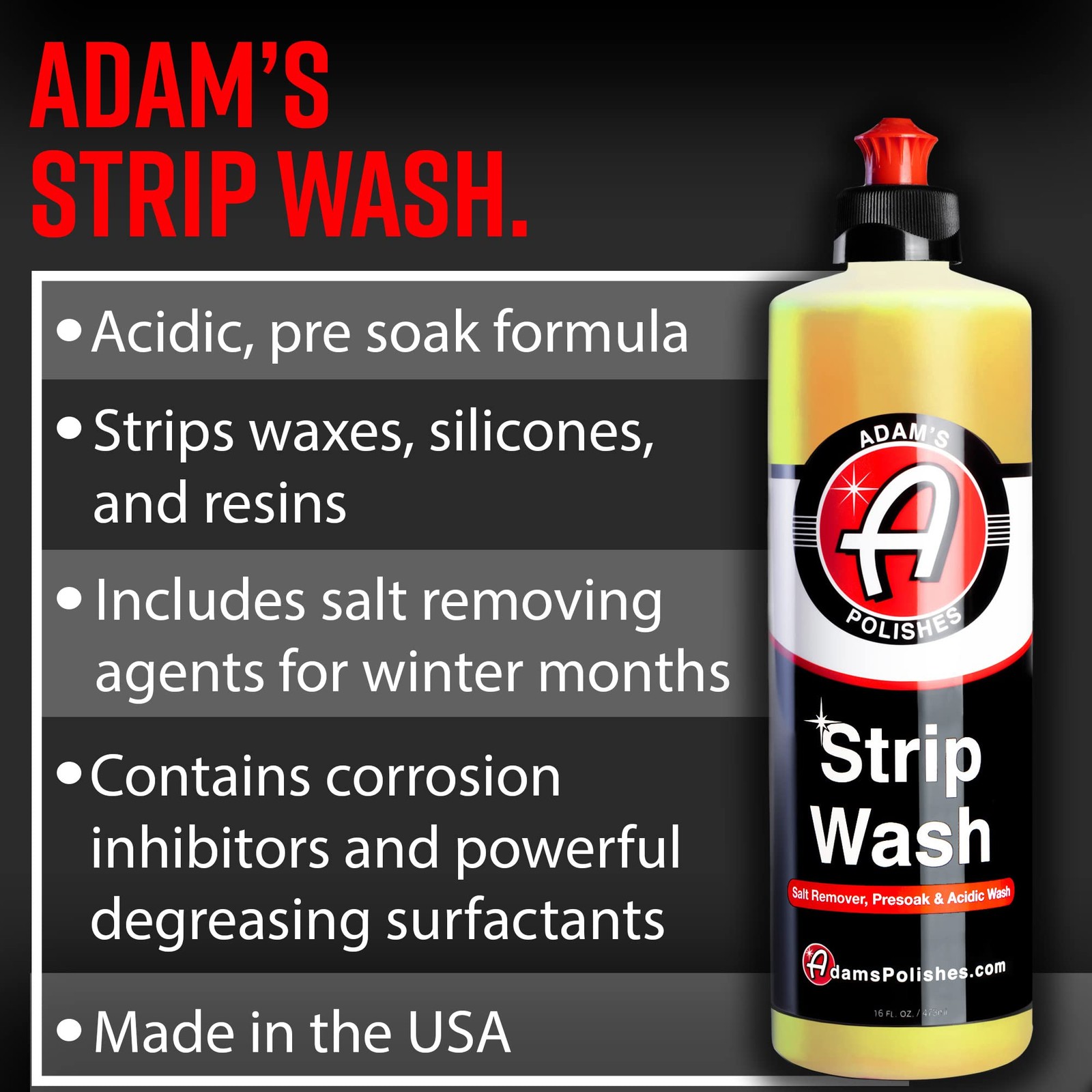 Strip Car Wash Soap (16 oz) – Sealant & Wax Remover Shampoo Salt Remover, Pre…