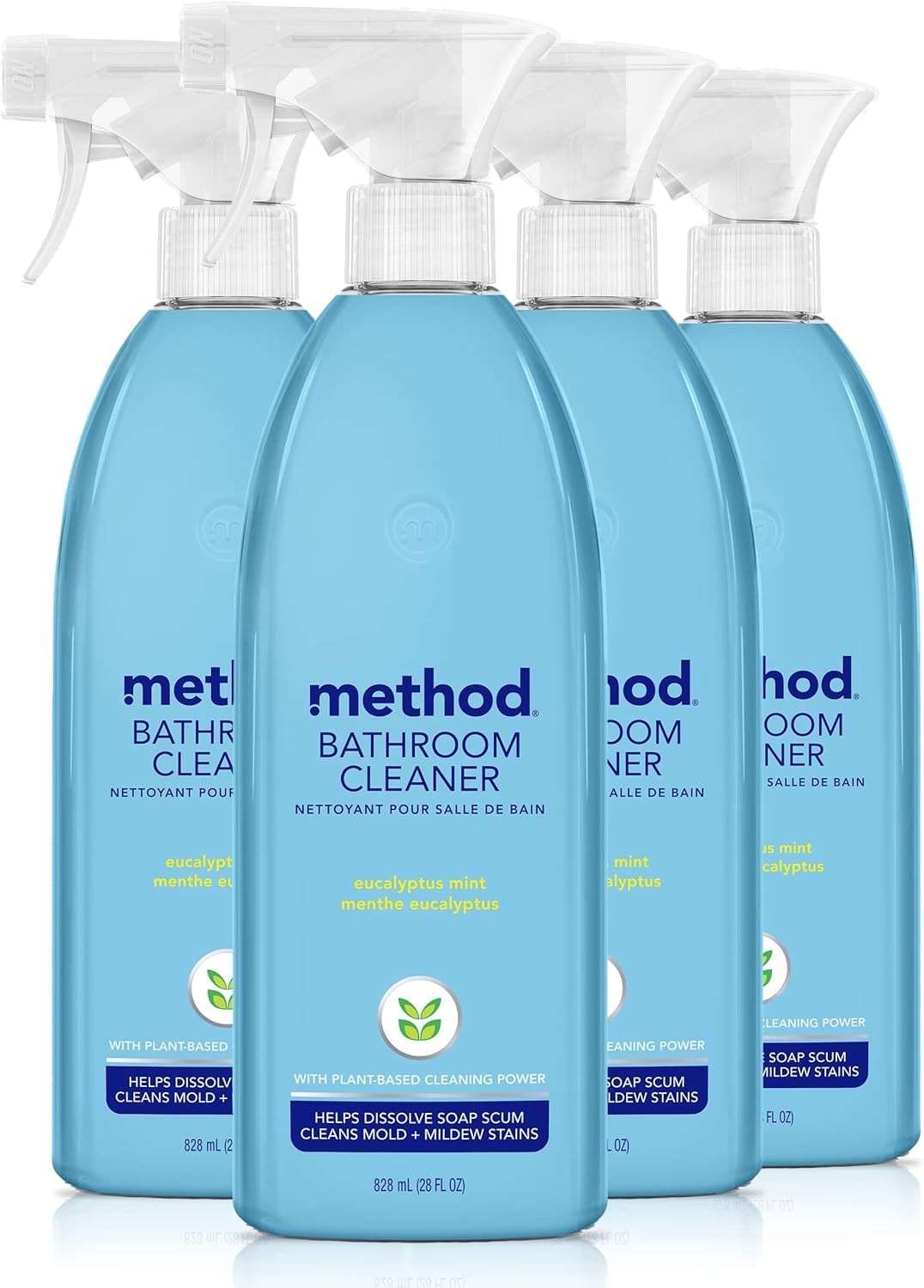 Fast Acting Bathroom Cleaner – Eucalyptus Mint, 4 Pack, Safe & Effective Formula