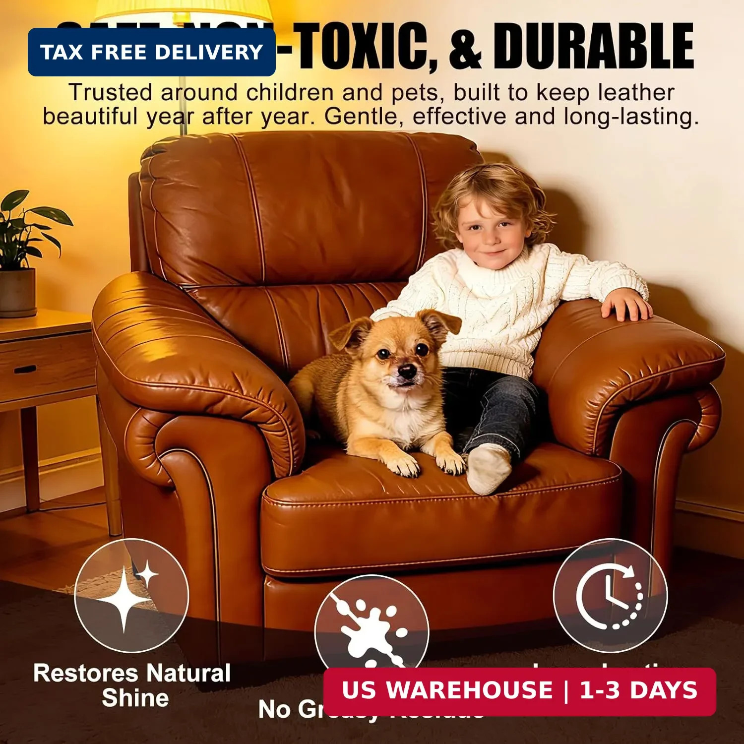 Leather Cleaner and Conditioner with UV Protectants, a Non-Toxic Formula to Help