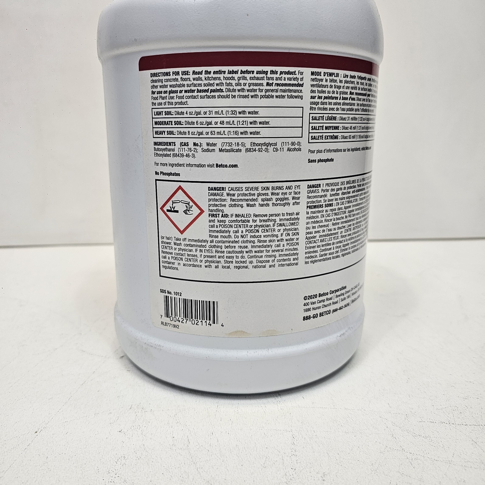 Betco Kitchen Degreaser, Cleaner. Characteristic Scent, 1 Gal Bottle, SDS #1012