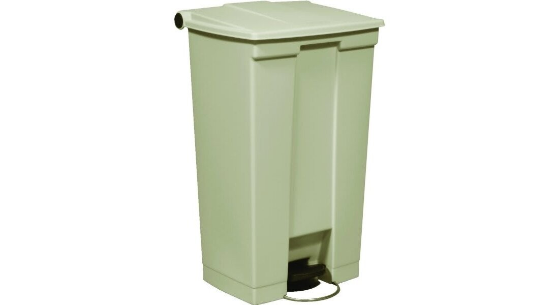 Legacy Step-On Plastic Trash/Garbage Can/Bin, 23 Gal, Beige