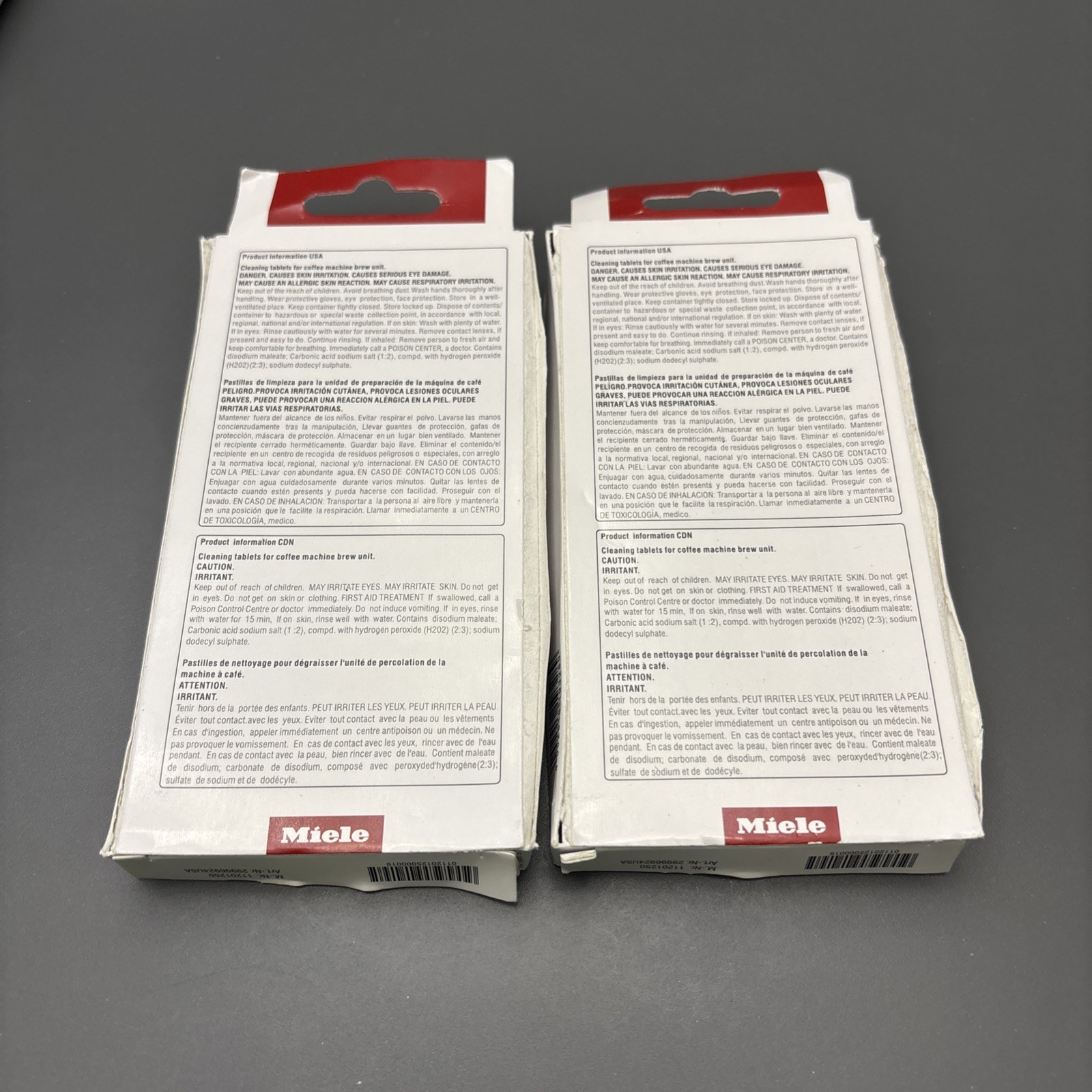 MIELE Coffee Machine Cleaning Tablets 2 Packs 20 Tabs Total – New W/Damaged Box