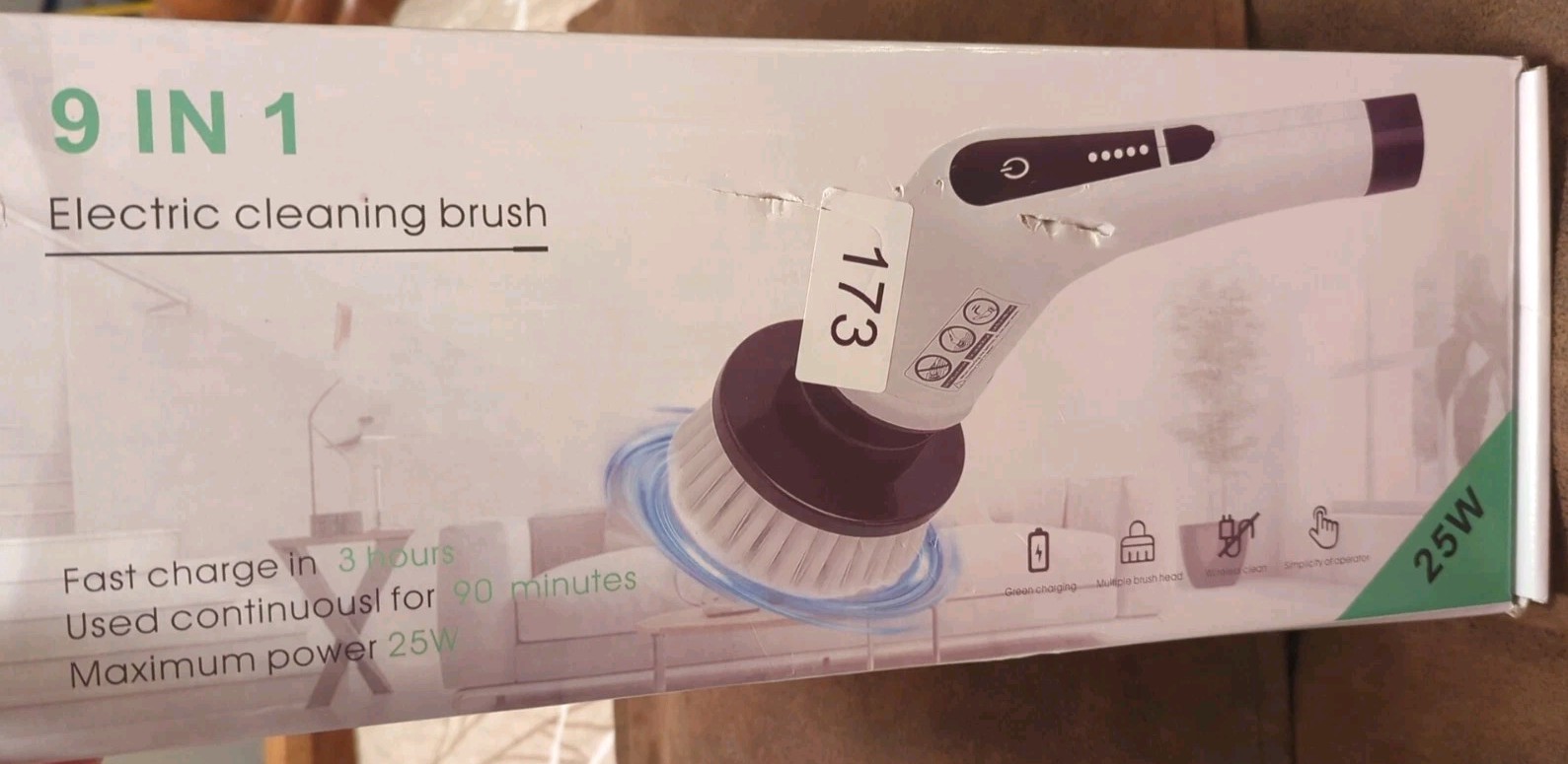 9 In 1 Electric Cleaning Brush 25 Watt High Power Many Attachments And Brushes