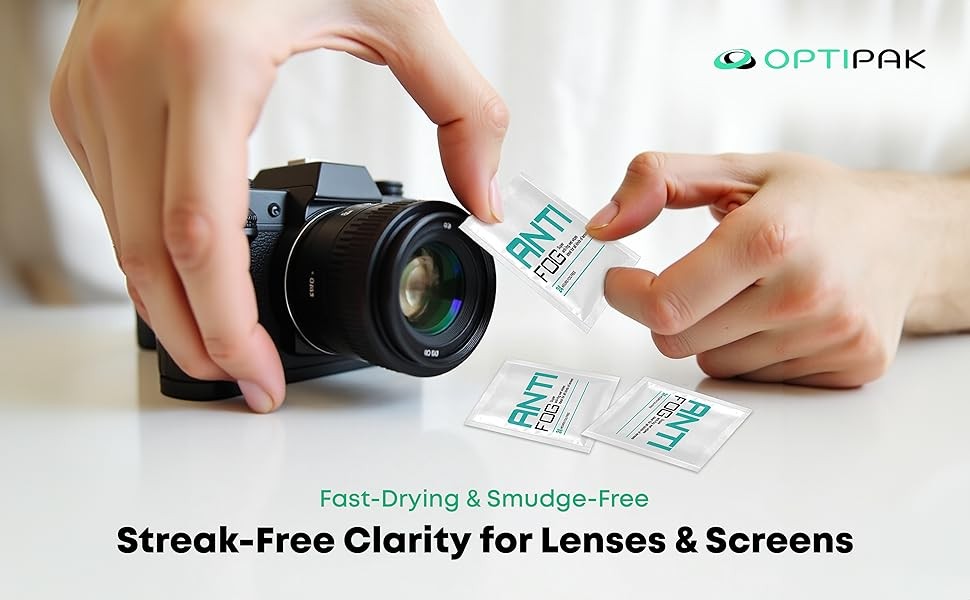Anti Fog Wipes for Glasses, Binoculars, Face Shields, Ski Masks or Swim