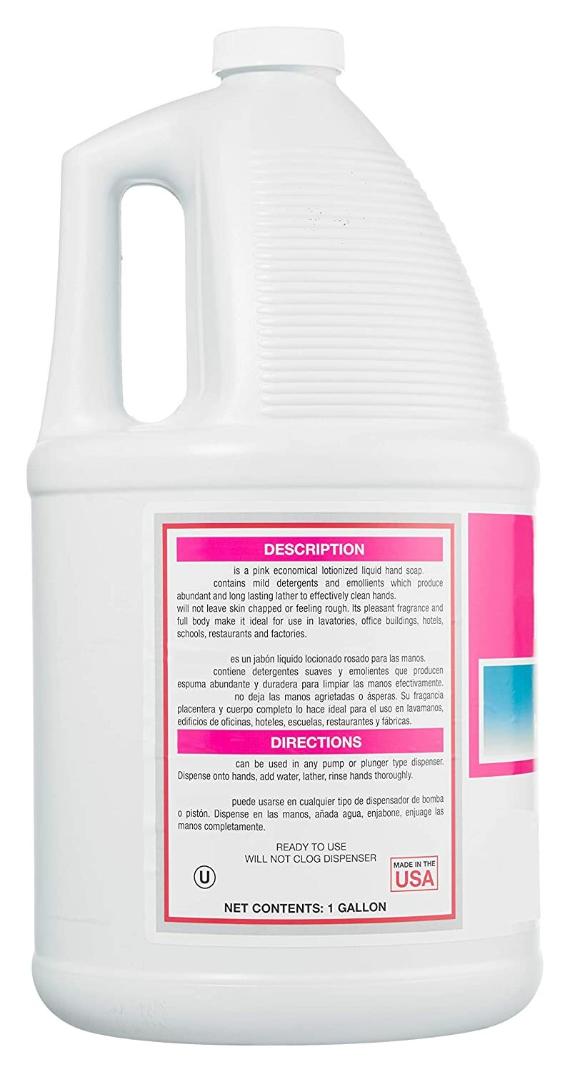 [1 Gallon] Liquid Hand Soap Refill, Pink Color, Floral Scent Handwash