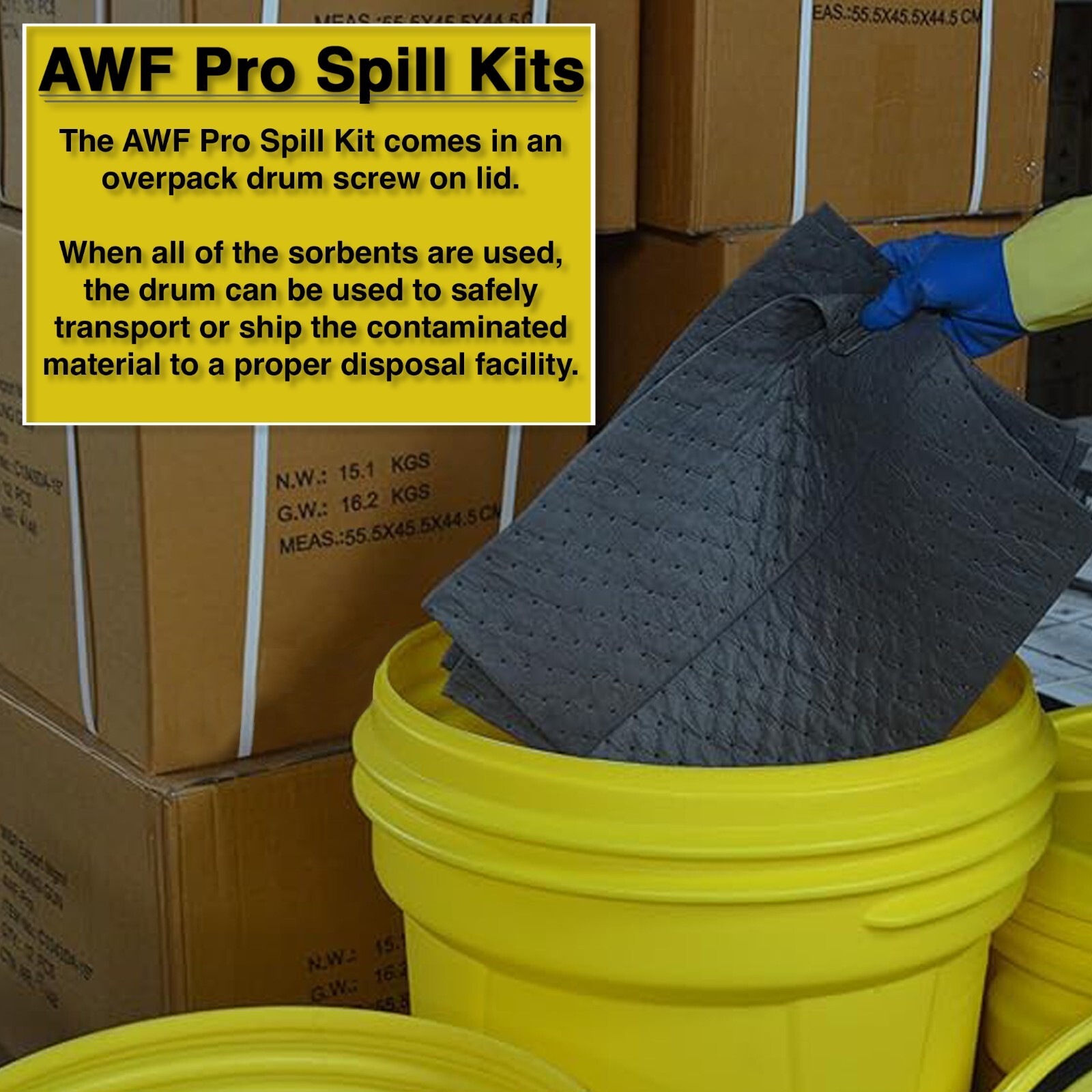 20 Gallon Universal Spill Kit – 59 Pieces. Perfect for Absorbing Spills