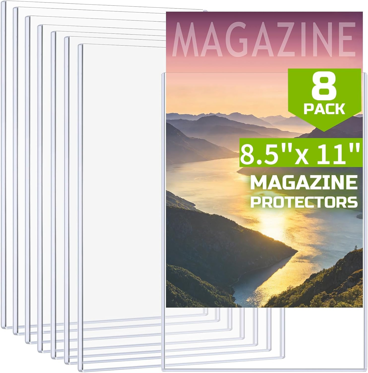 8Pack 8.5×11 Magazine Protectors – Clear Toploader Sleeves for Documents, Photos