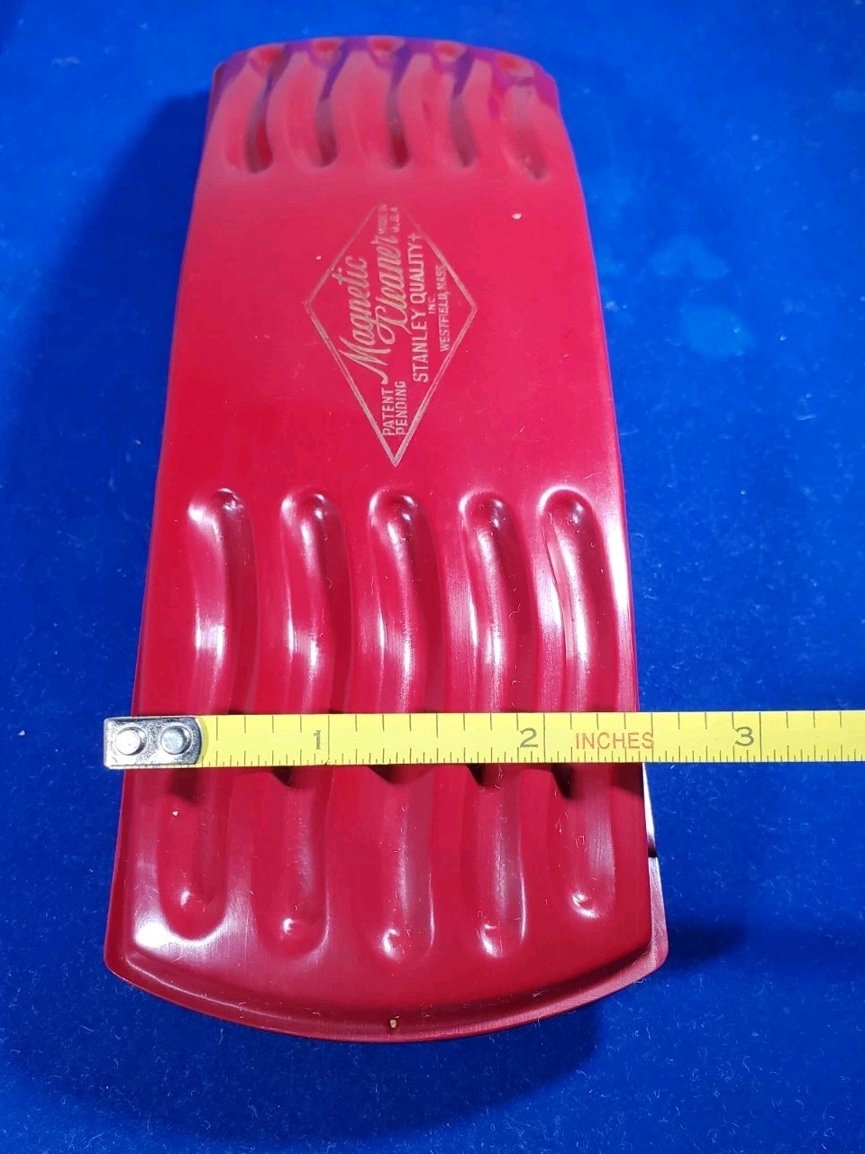 Stanley Magnetic Cleaner Red Black/Bakelite Upholstery Brush Original Box 1950s