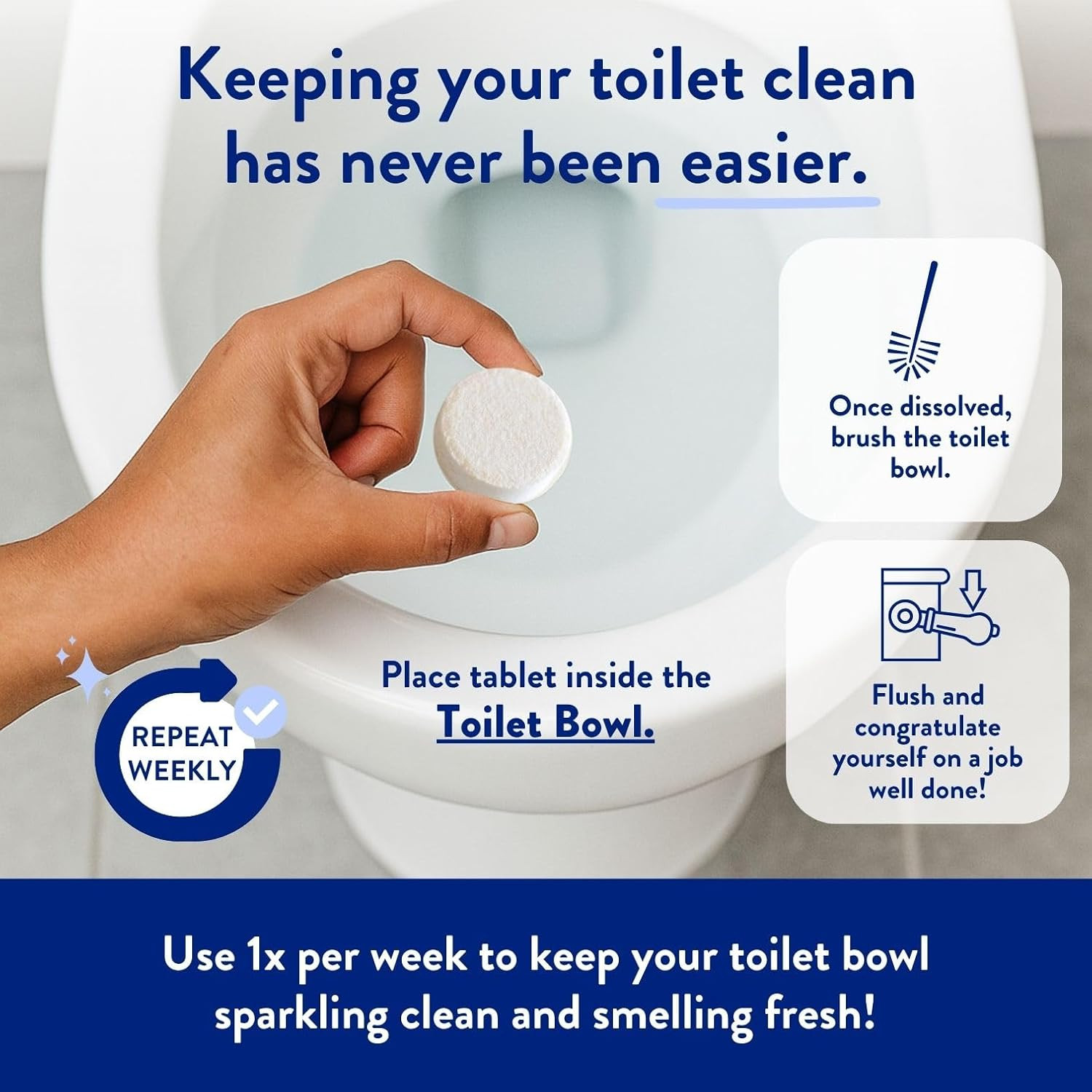 Toilet Bowl Cleaner | Eco Friendly Toilet Bowl Cleaner Tablets for Removing Hard