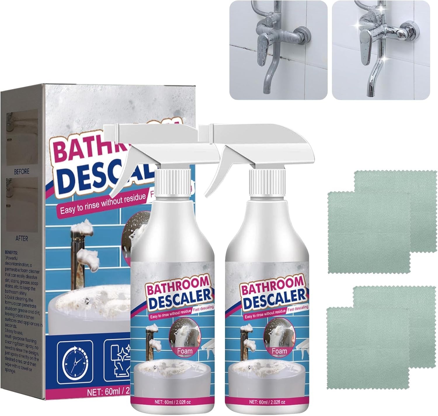 Bathroom Foam Cleaner Spray – 2 PCS Set