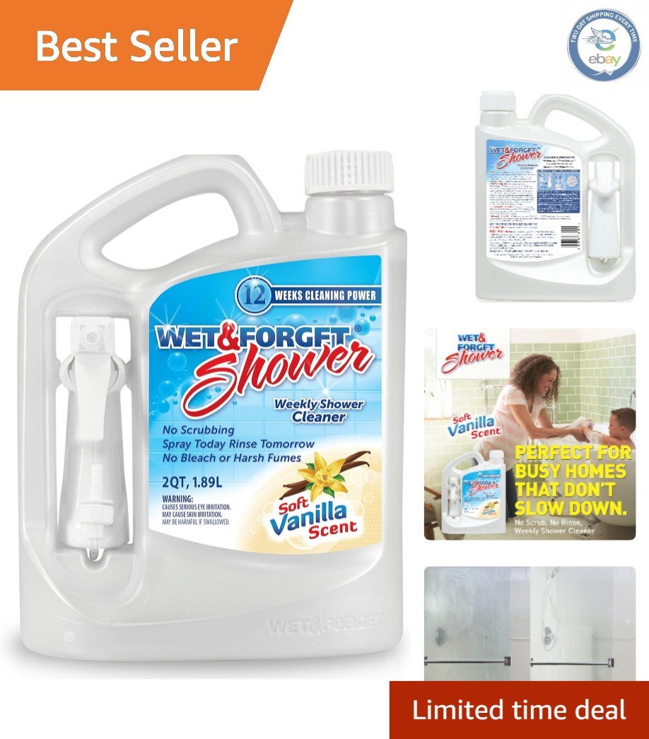 Say Goodbye to Scrubbing: Weekly Shower Cleaner, 64 oz – Vanilla & Bleach-Free