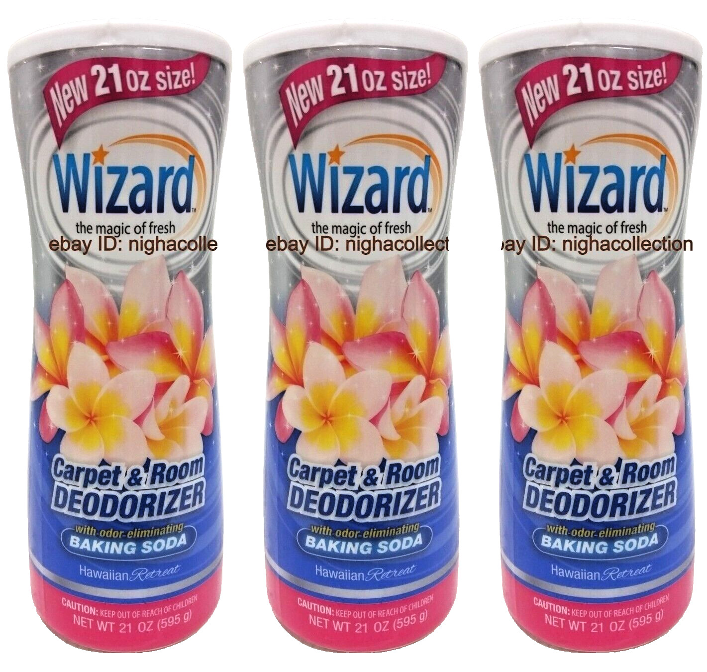 ( Lot 3 ) Carpet & Room Deodorizer Hawaiian Retreat w/ Baking Soda 21 oz Each