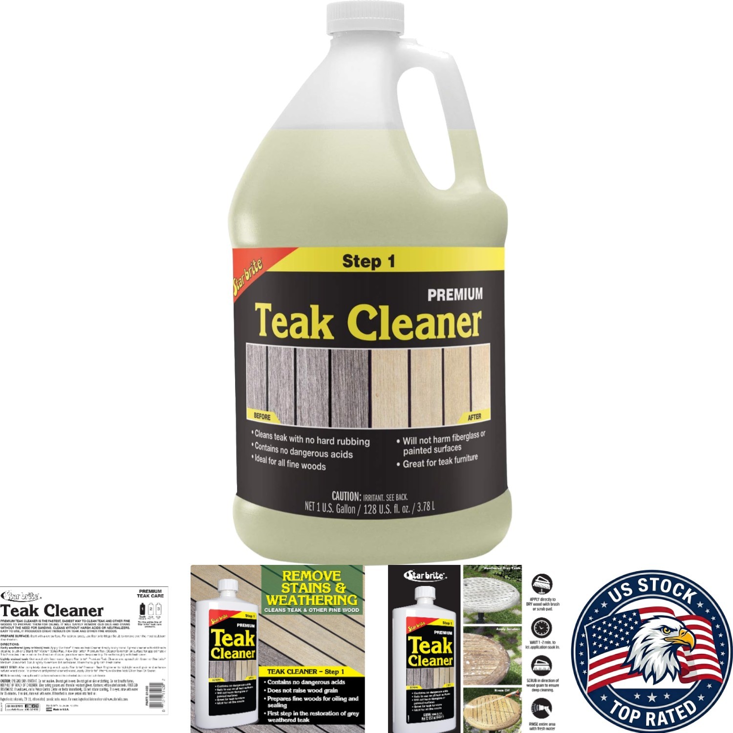 Multi-Purpose Teak Cleaner – Perfect for Wood Restoration – 128 Fl Oz