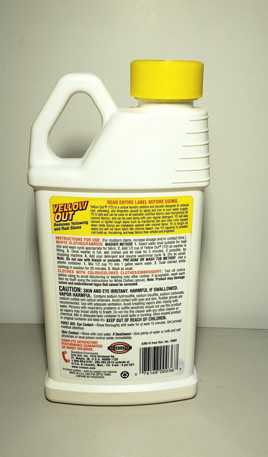 Yellow Out By Iron Out Vintage Laundry Whitener Rust Yellow Remover Clothes