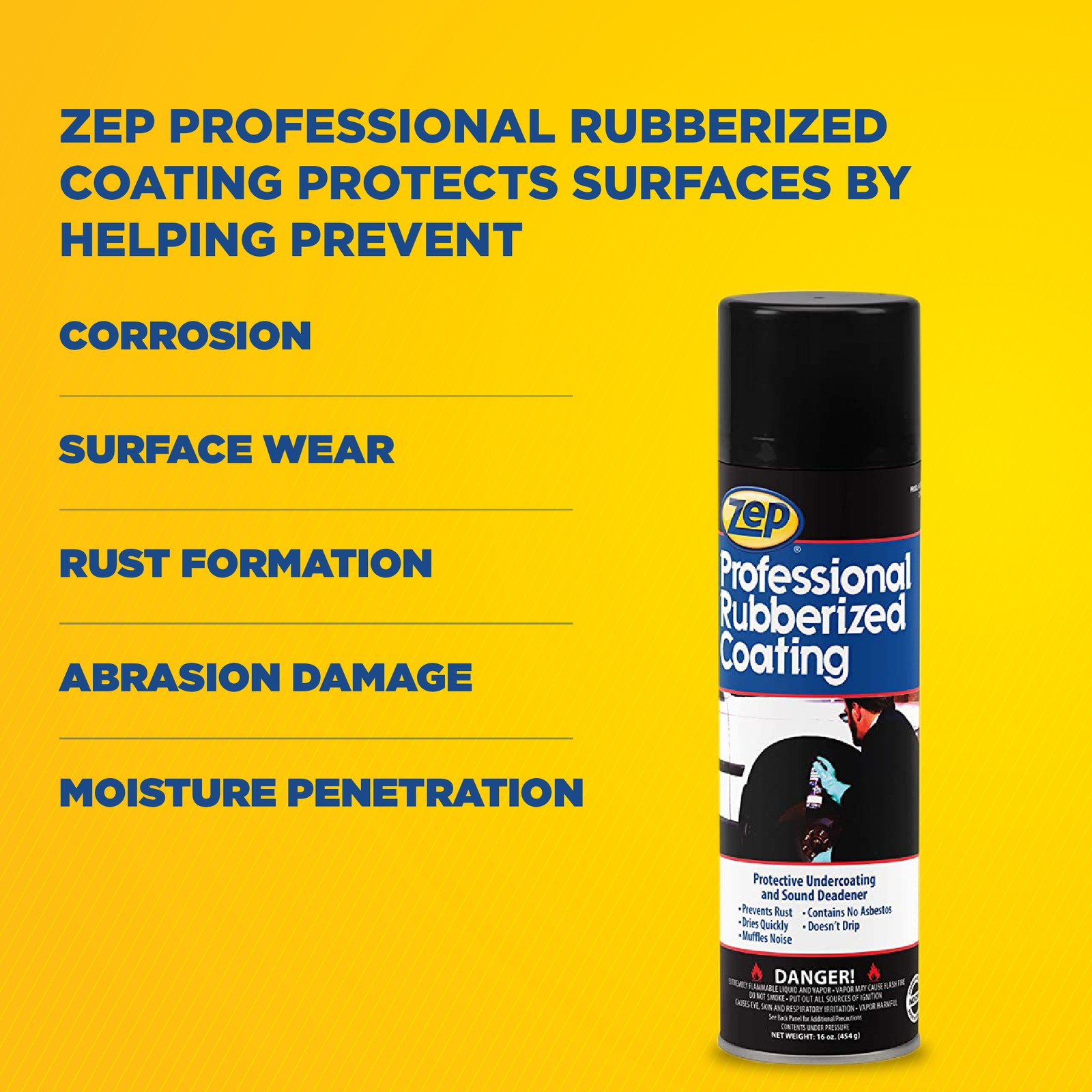 Zep Professional Rubberized Coating – 16 oz (Case of 12) 28901 – Industrial