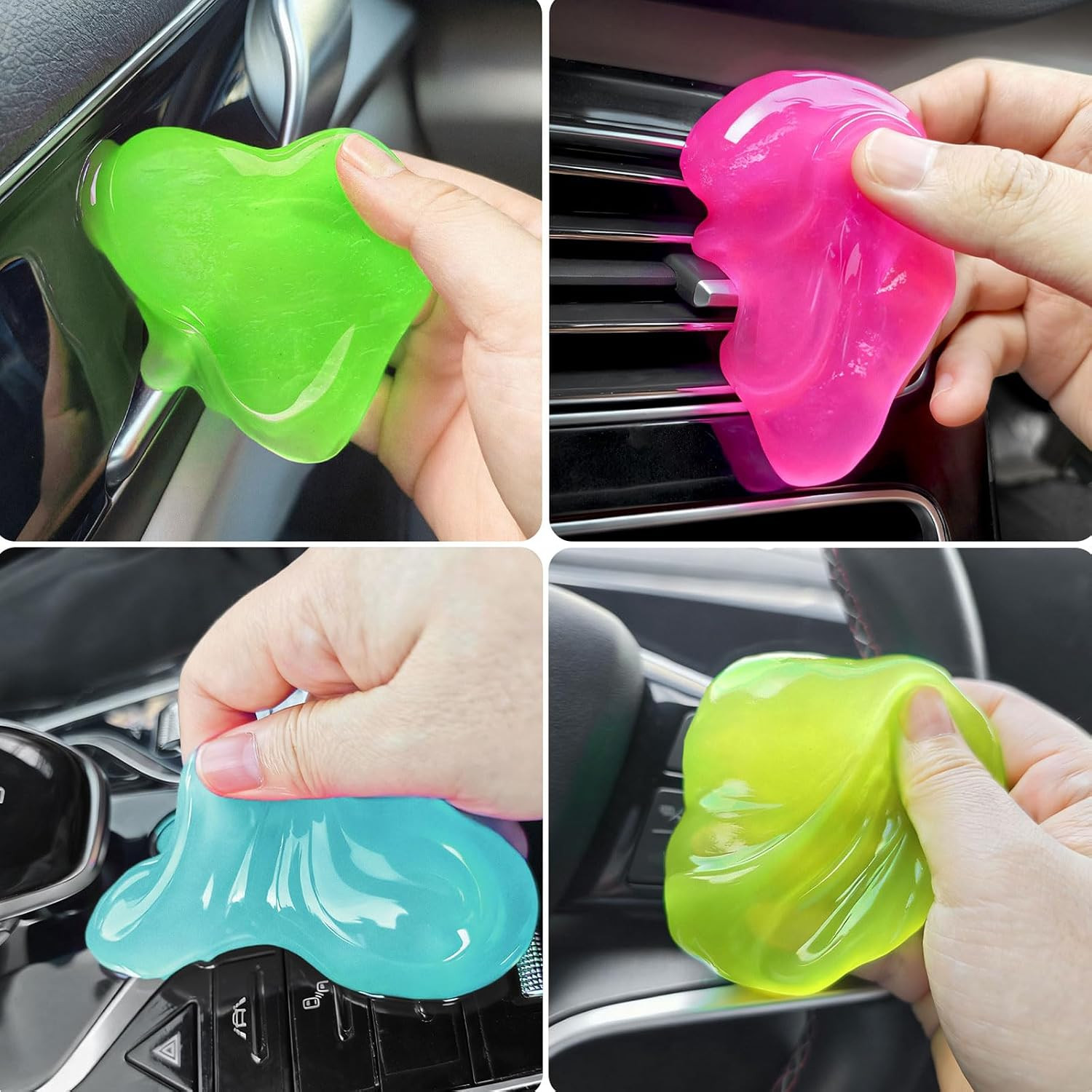 Car Cleaner Gels 4 Pack, Universal Dust Cleaner Putty Cleaner Slime, Cleaning Ge