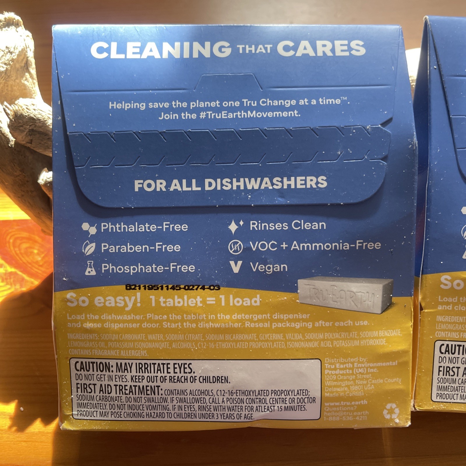 Tru Earth Dishwasher Detergent Tablets Lemon Scent 40 Tablets Cuts Grease X(2)
