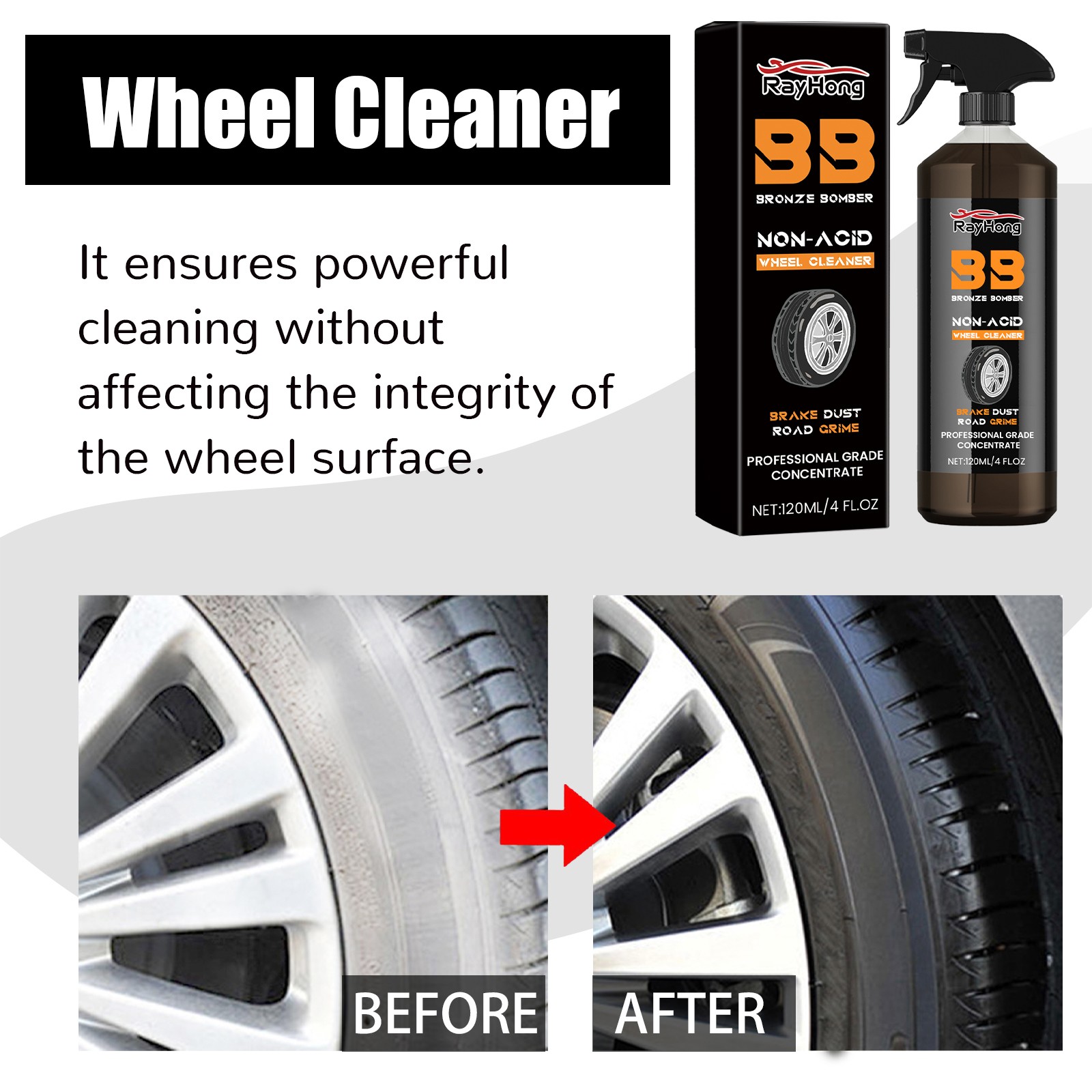 Car Tire Retread Cleaner – Wheel Rust Removal Polishing Stain Remover 🧼