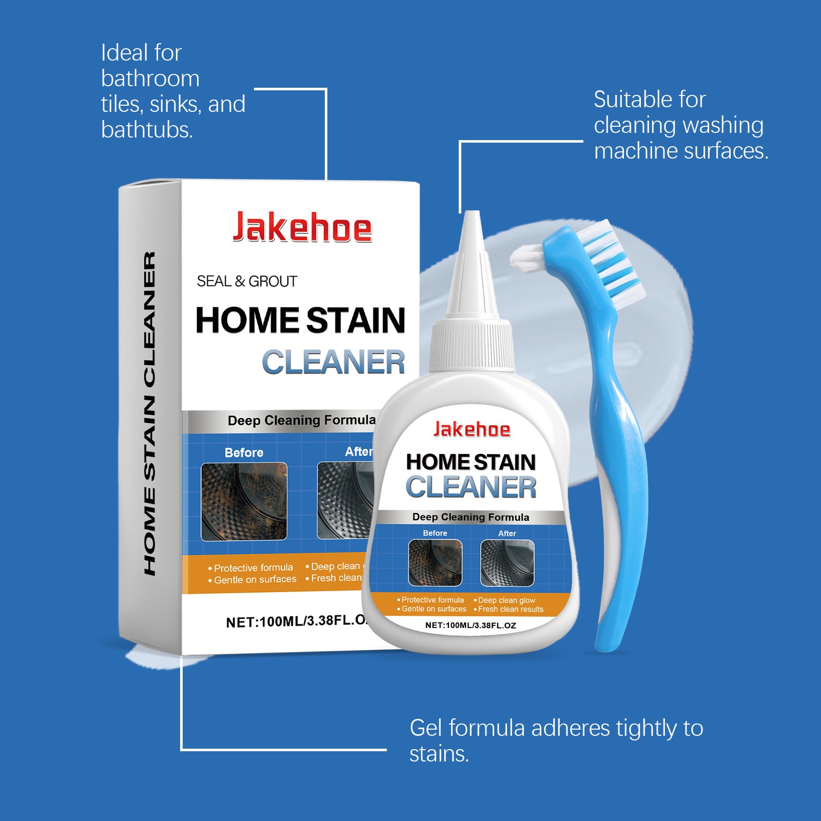 JAKEHOE Household Dirt Cleaning Gel For Home, Kitchen, And Metal Surfaces Cross-