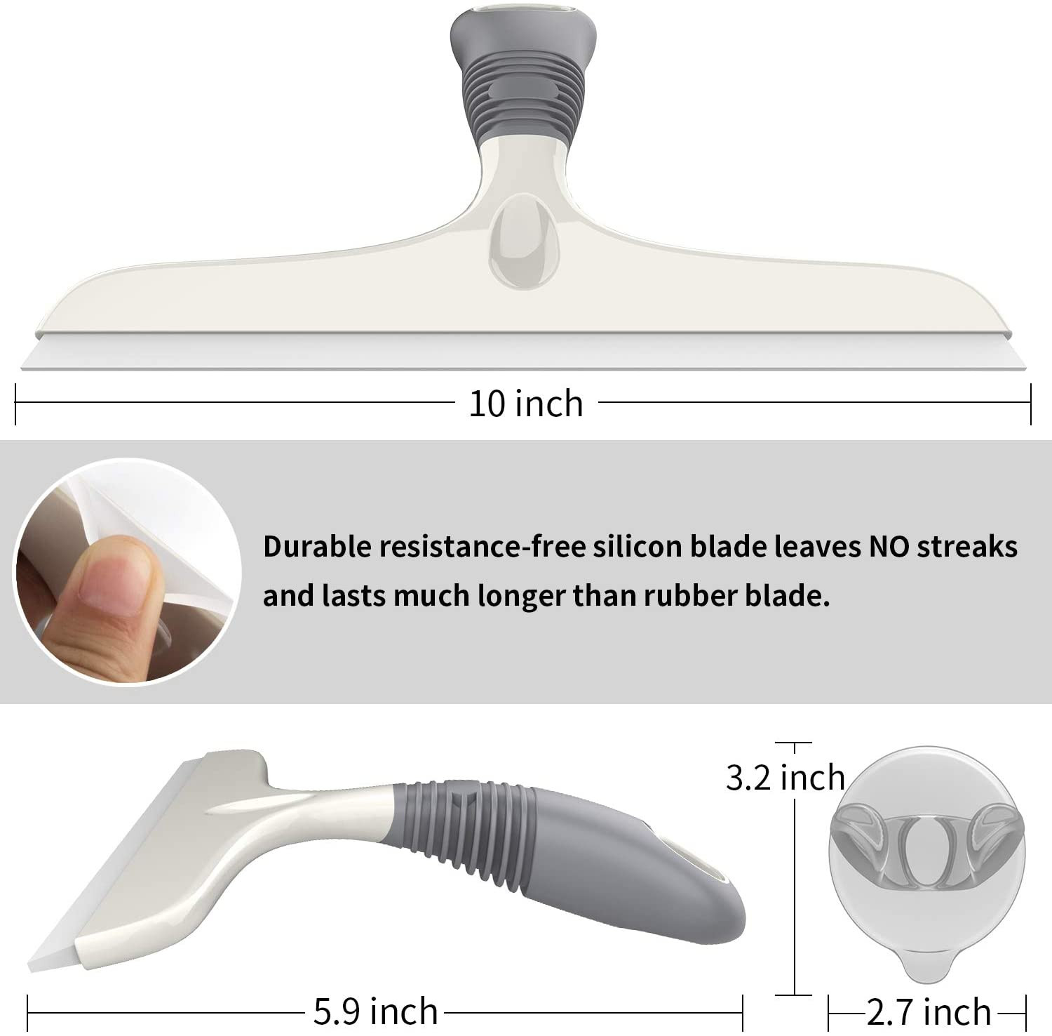 Multi-Purpose Silicon Squeegee for Window, Glass, Shower Door, Car Windshield, H