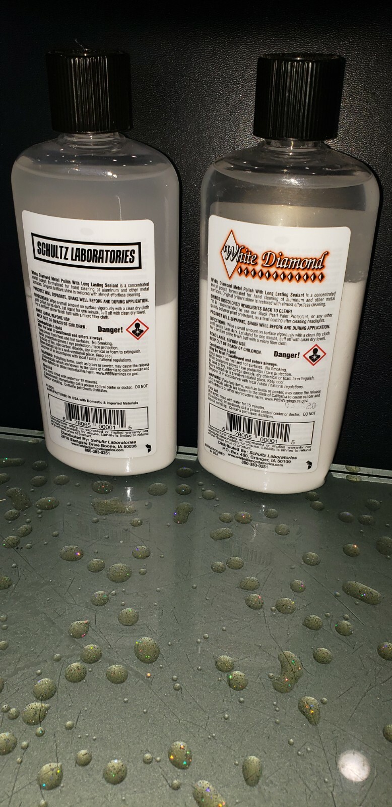 White Diamond Metal Polish Stainless Steel Brass Aluminum Chrome 2 bottles 24 OZ