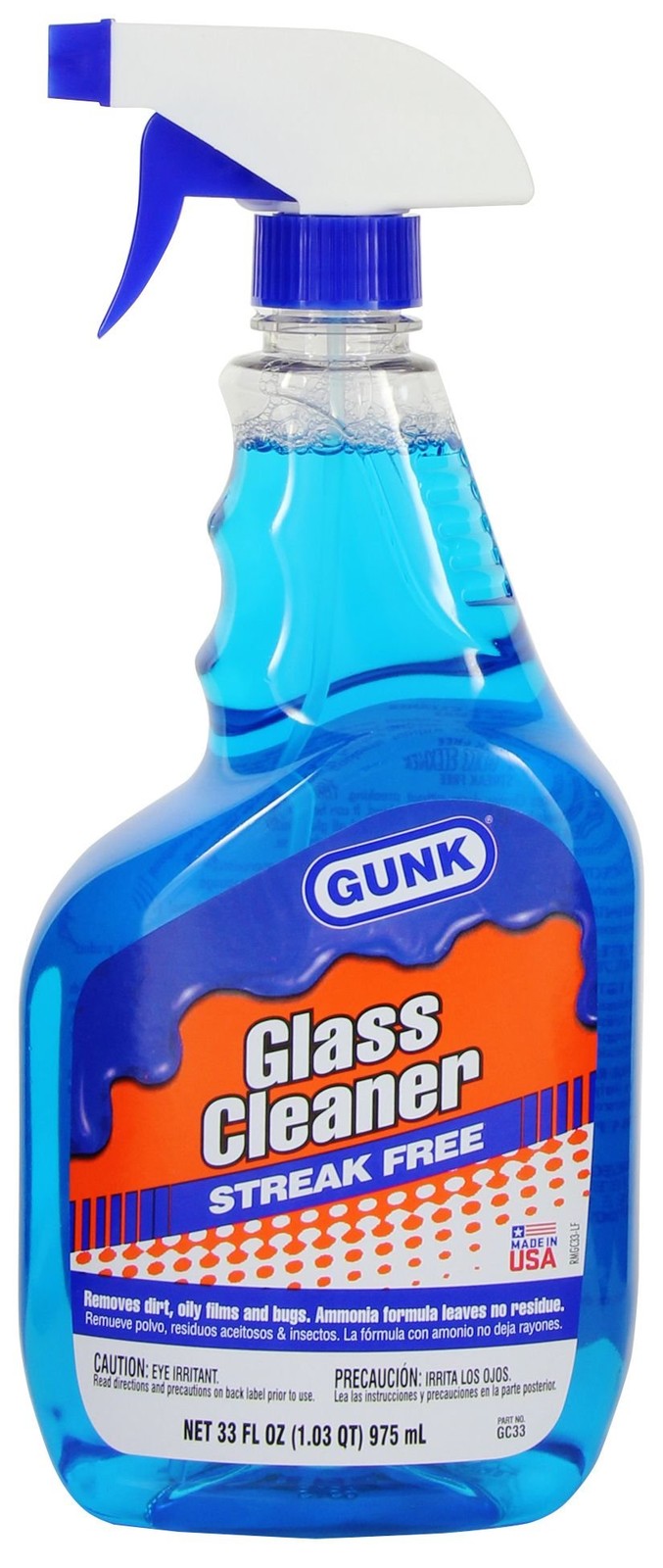 GC33 Glass Cleaner with Ammonia – 33 fl. oz., Blue