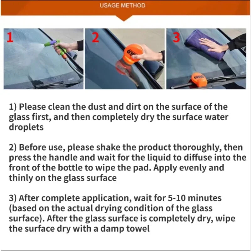 Car Windshield Water Repellent Oil Film Removal Rain Glass Hydrophobic Coating