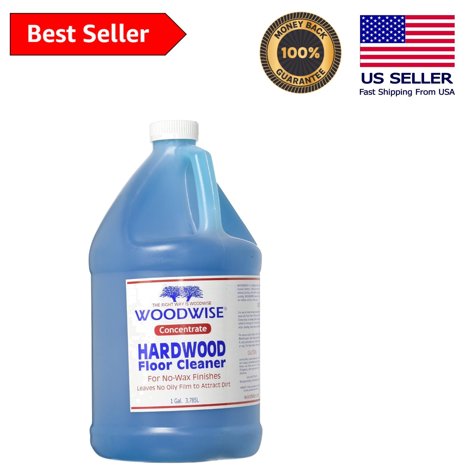 Concentrated No-Wax Hardwood Floor Cleaner – 60 Refills, Citrus & Biodegradable