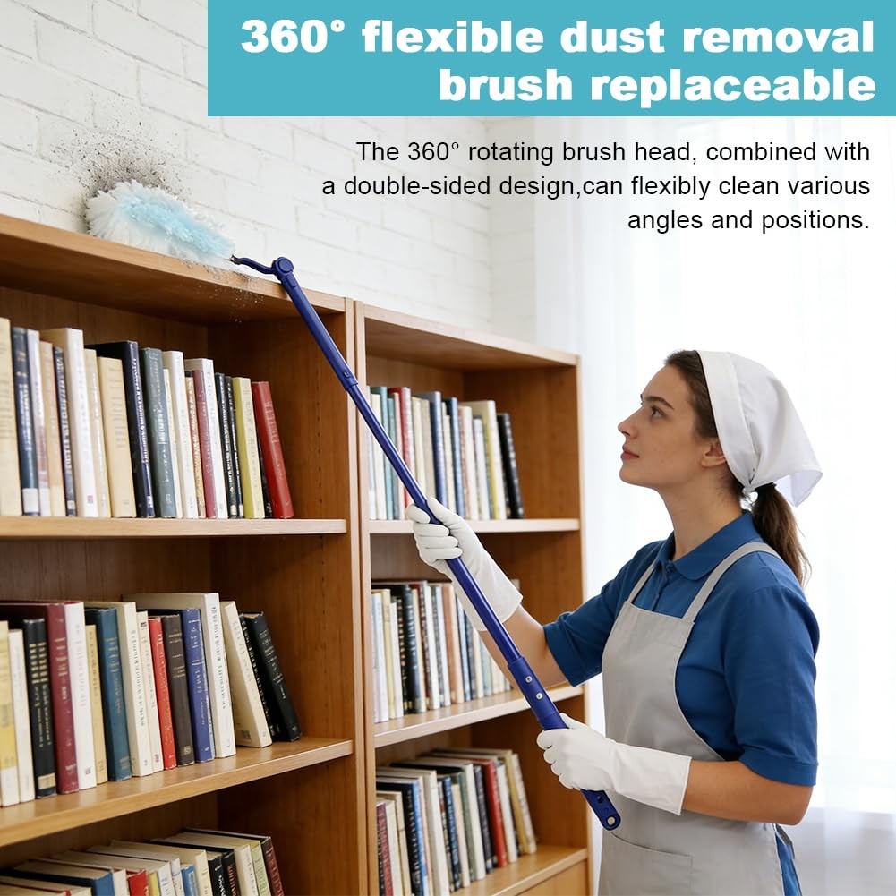 30 Count Heavy Duty Duster Refills with 2 Pcs Handles and Crevice Brushes Sta…