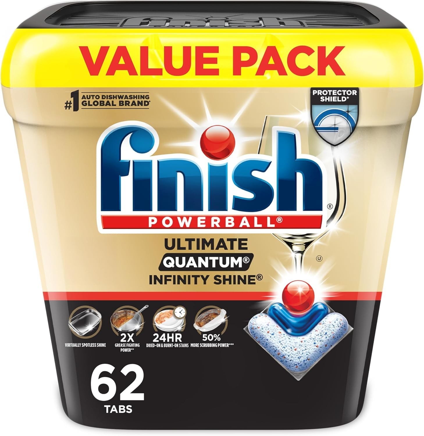 Finish Ultimate Quantum Infinity Shine Dishwasher Pods, New & Improved Formula,