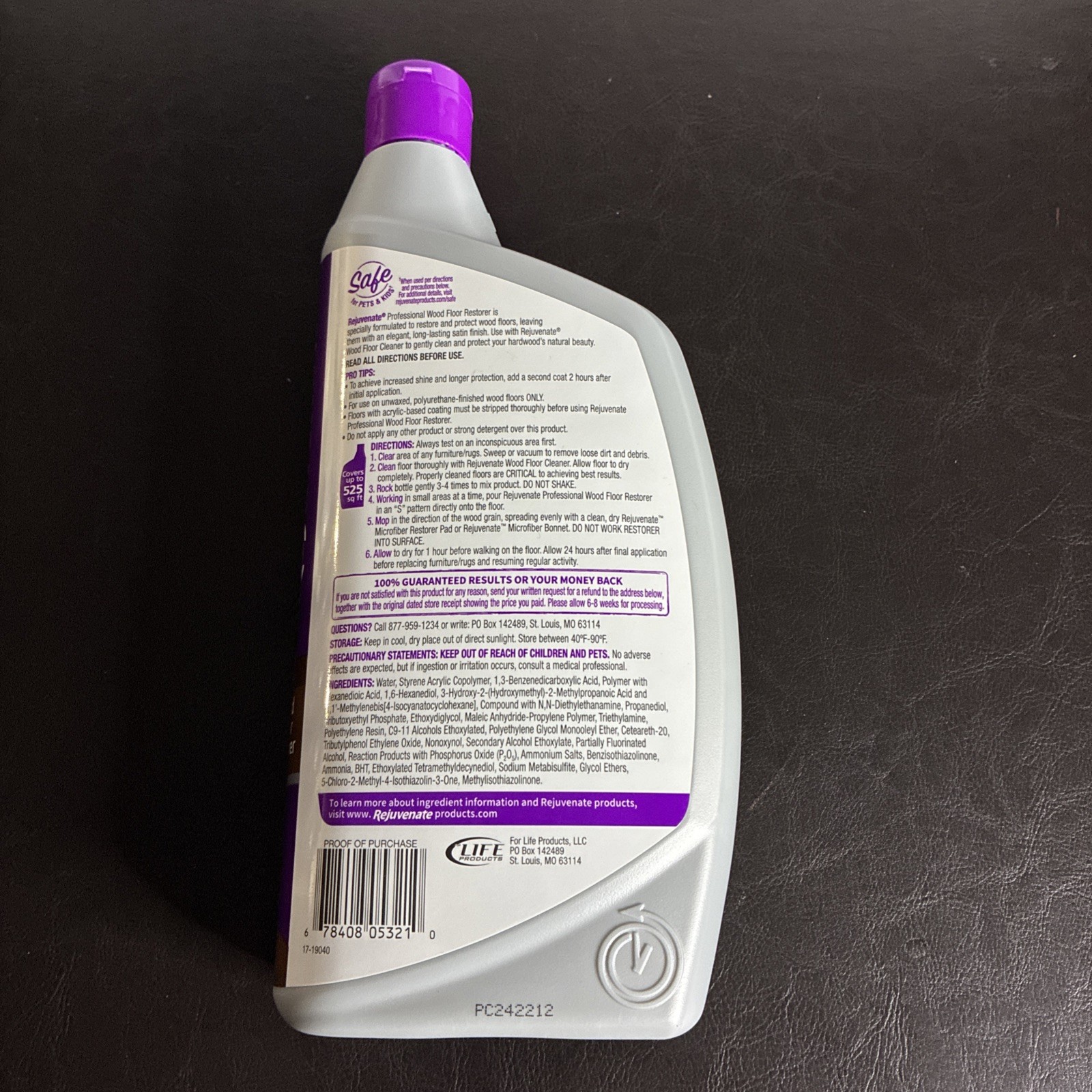 Rejuvenate Professional Wood Floor Restorer 32oz Satin Finish Polishing Formula