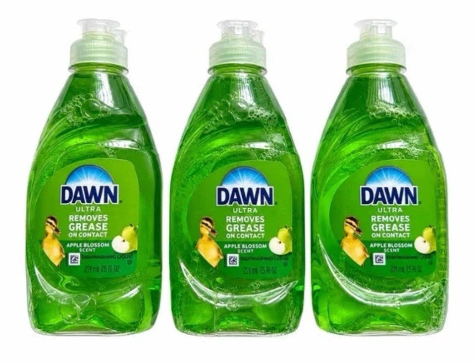 Dawn Ultra Removes Grease Dishwashing Liquid, Apple Blossom, 7.5 fl oz, 3 Pack