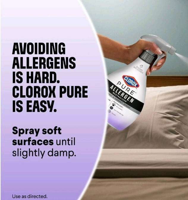 Clorox PURE Allergen Neutralizer Fabric and Carpet Spray, Nighttime Calm, 26 Oz.