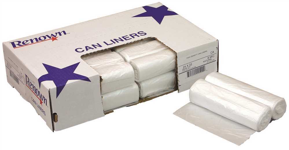 Renown REN14516 45 Gal. 40 in. x 48 in. 14 mic Natural Can Liner – pack of 250