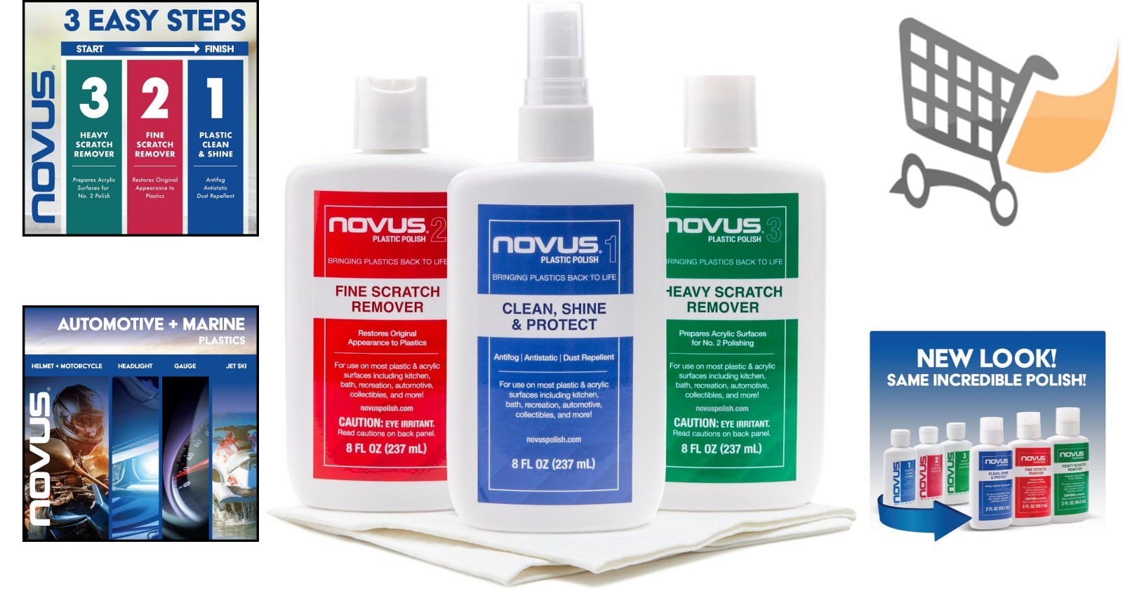 Plastic Scratch Remover Polishing Kit for Acrylic & Plastic 8 oz Value Pack