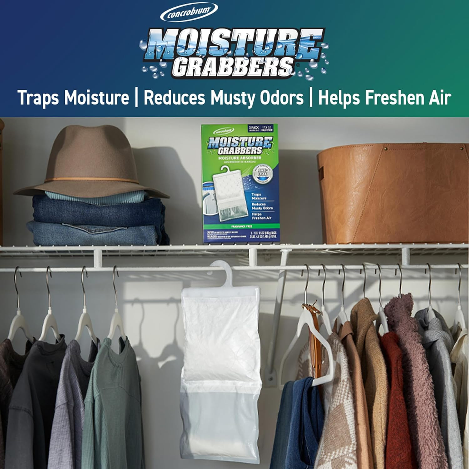 Moisture Grabbers, 3-Pack 17.5 Oz Bags (Spring Breeze) — Powerful Moisture Absor