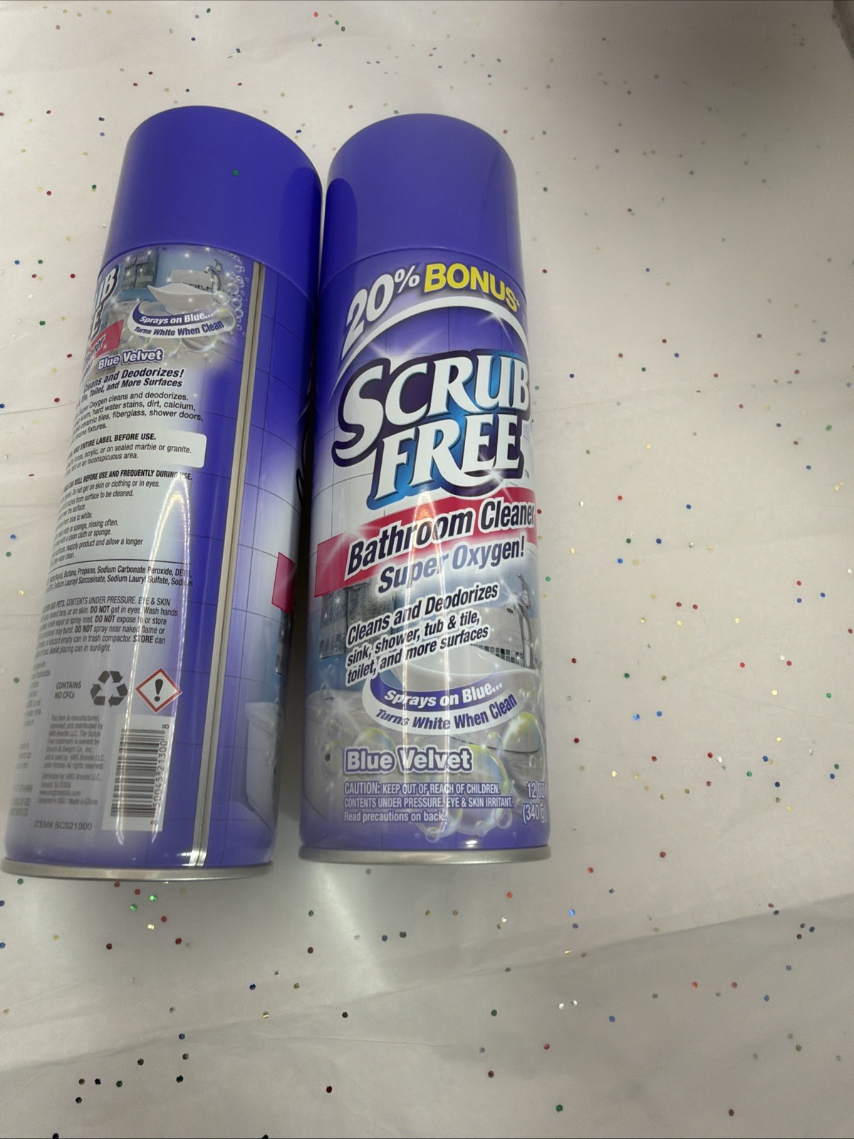 Scrub Free BATHROOM CLEANER Super Oxygen Cleans Deodorizes TURNS BLUE 12oz 2 Pk