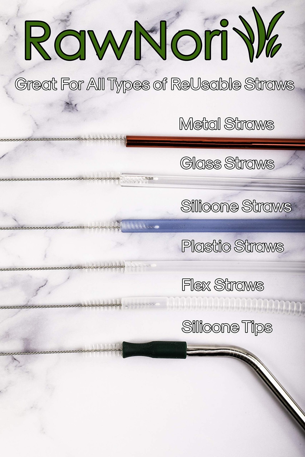 2 Drinking Straw Cleaning Brush Long – Bristle Cleaner for Stainless Steel