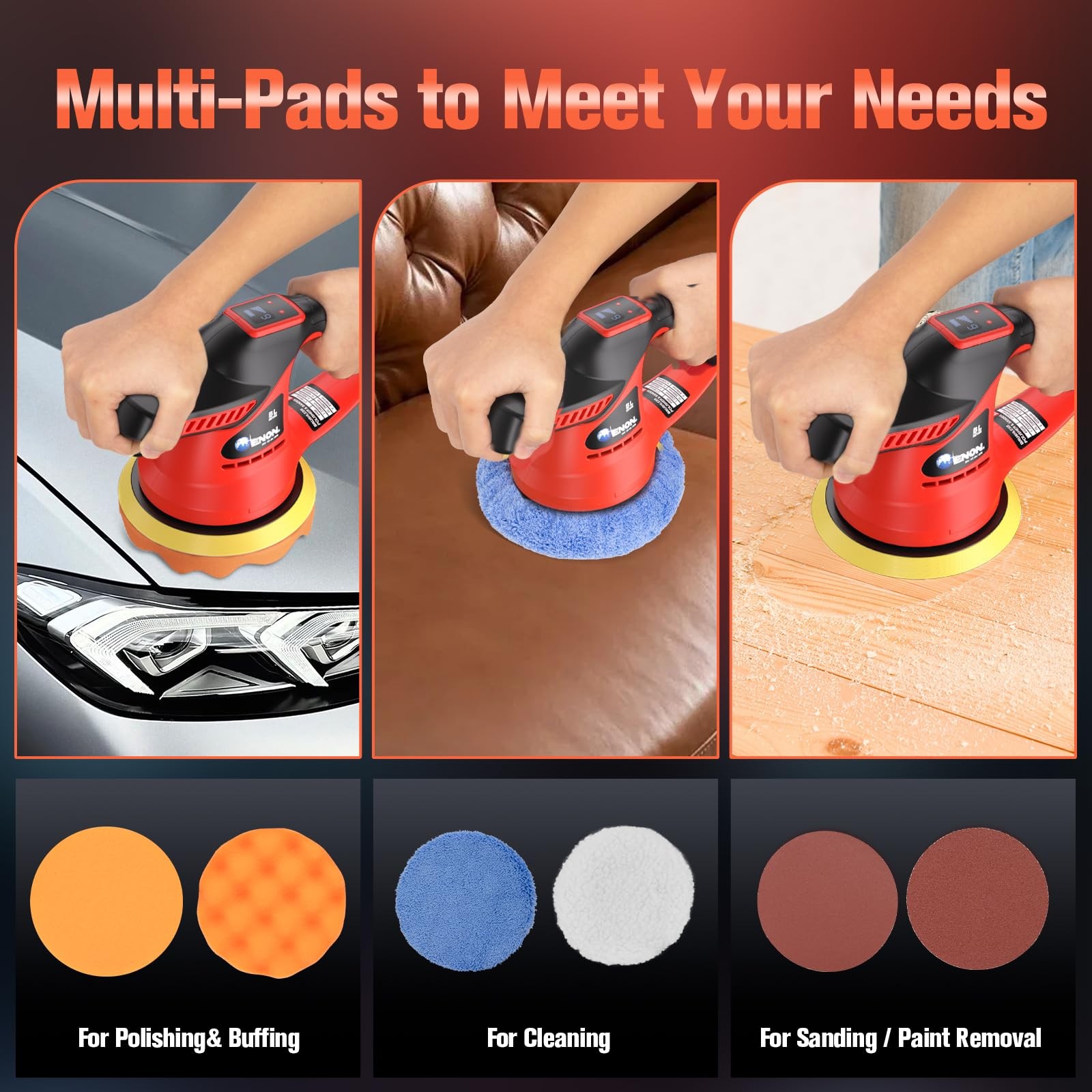 Cordless Car Buffer Polisher Kit（2X 2000mAh 12V Batteries&34 PCS Attachments）…