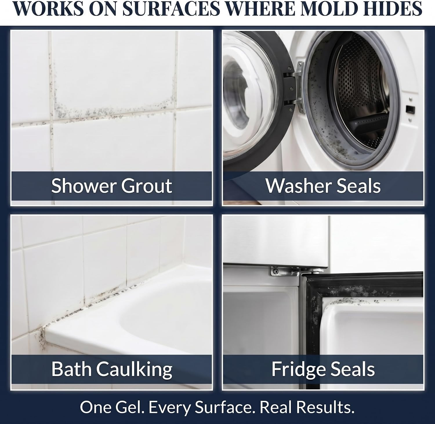 Professional Mold Stain Remover Gel (7 FL OZ), Heavy Duty Thick Gel for Shower G