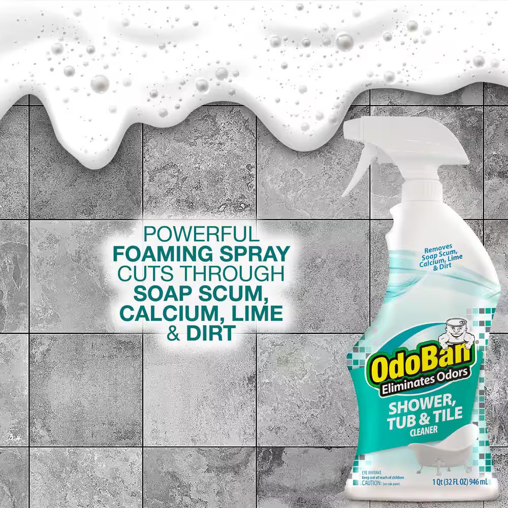 32 Oz. Shower, Tub and Tile Cleaner, Powerful Foaming Bathroom Cleaner for Hard