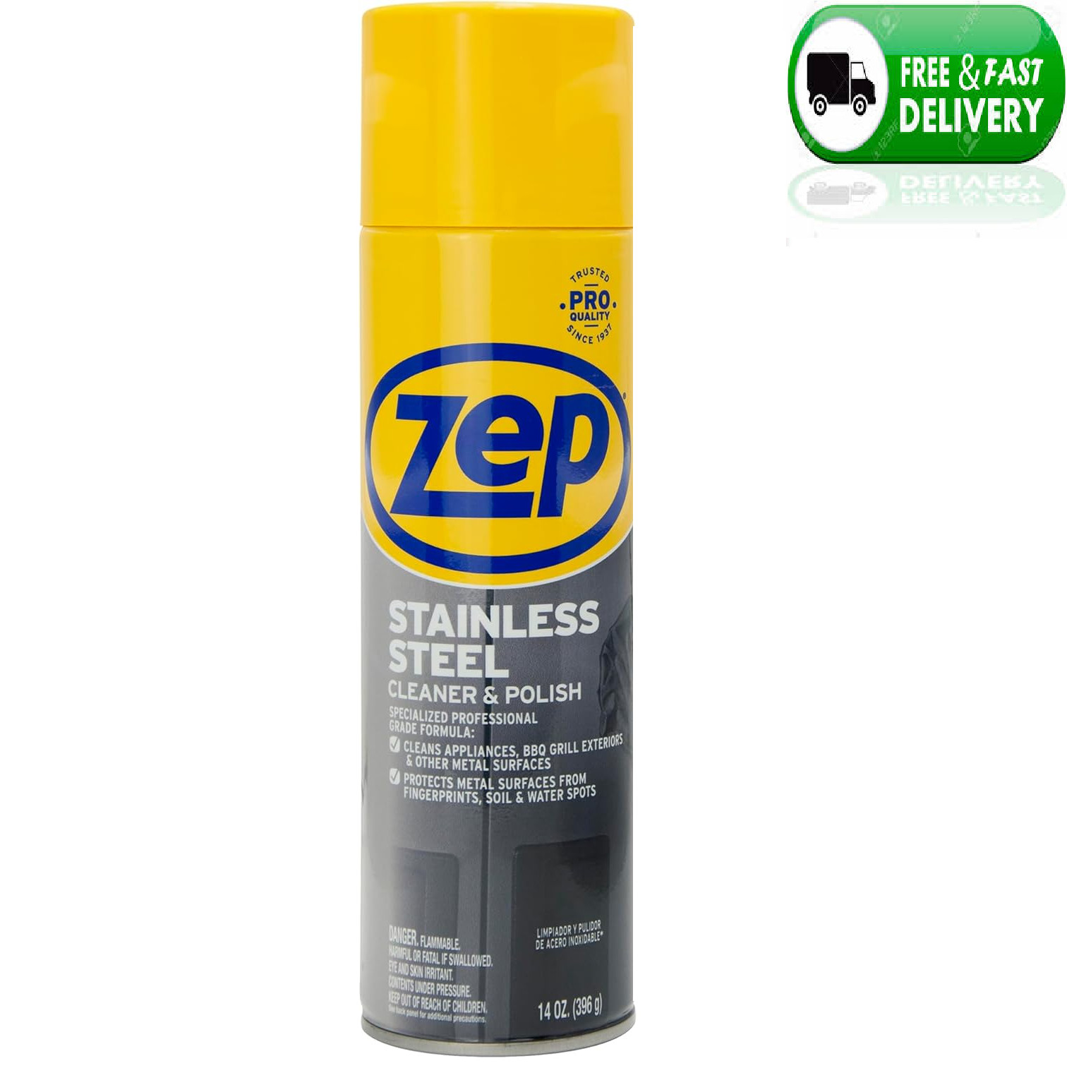 Zep Stainless Steel Cleaner and Polish 14 ounces – ZUSSTL14 – Protects Metal Sur