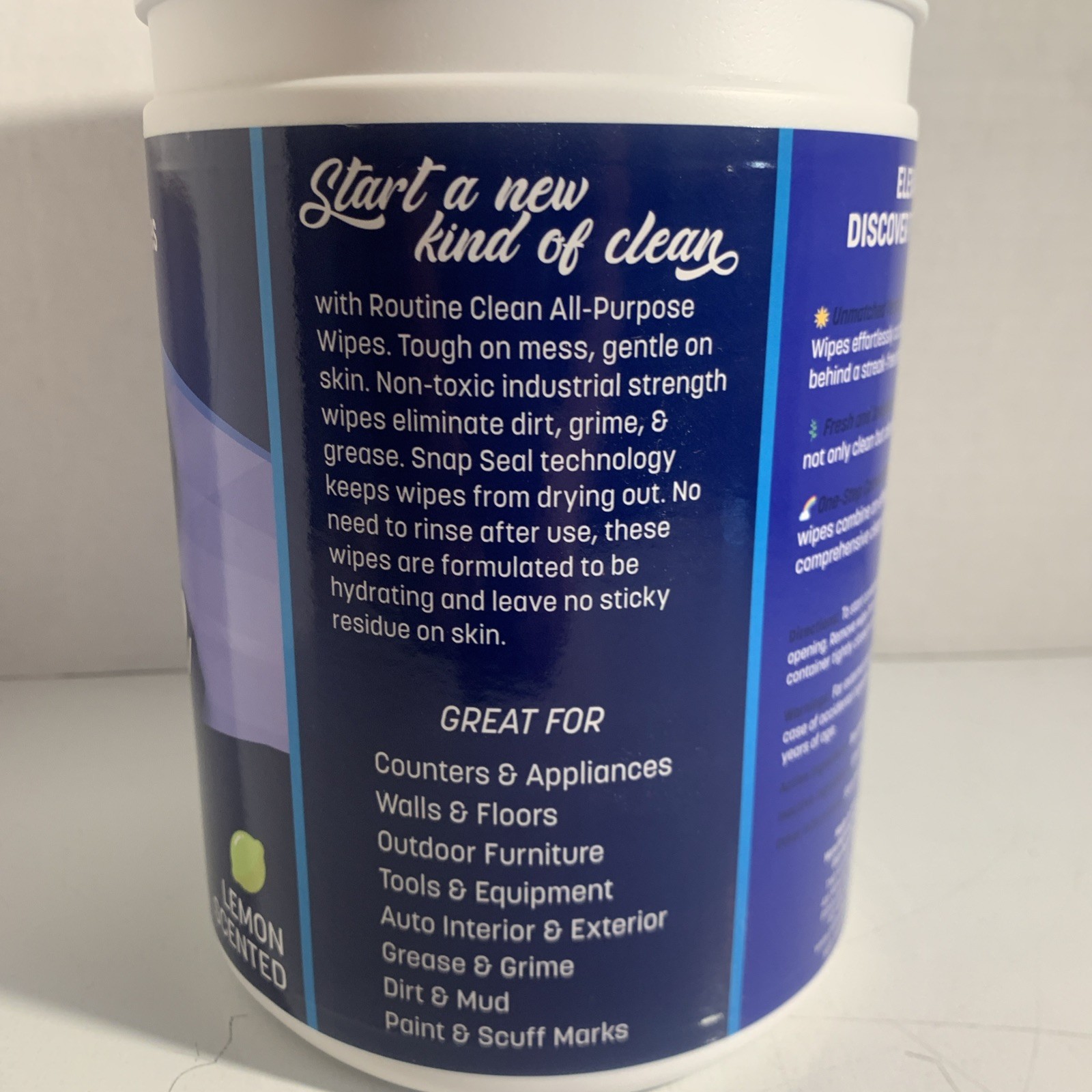 New Routine Cleans Industrial Multipurpose Cleaning Wipes Lemon Scented-160pc