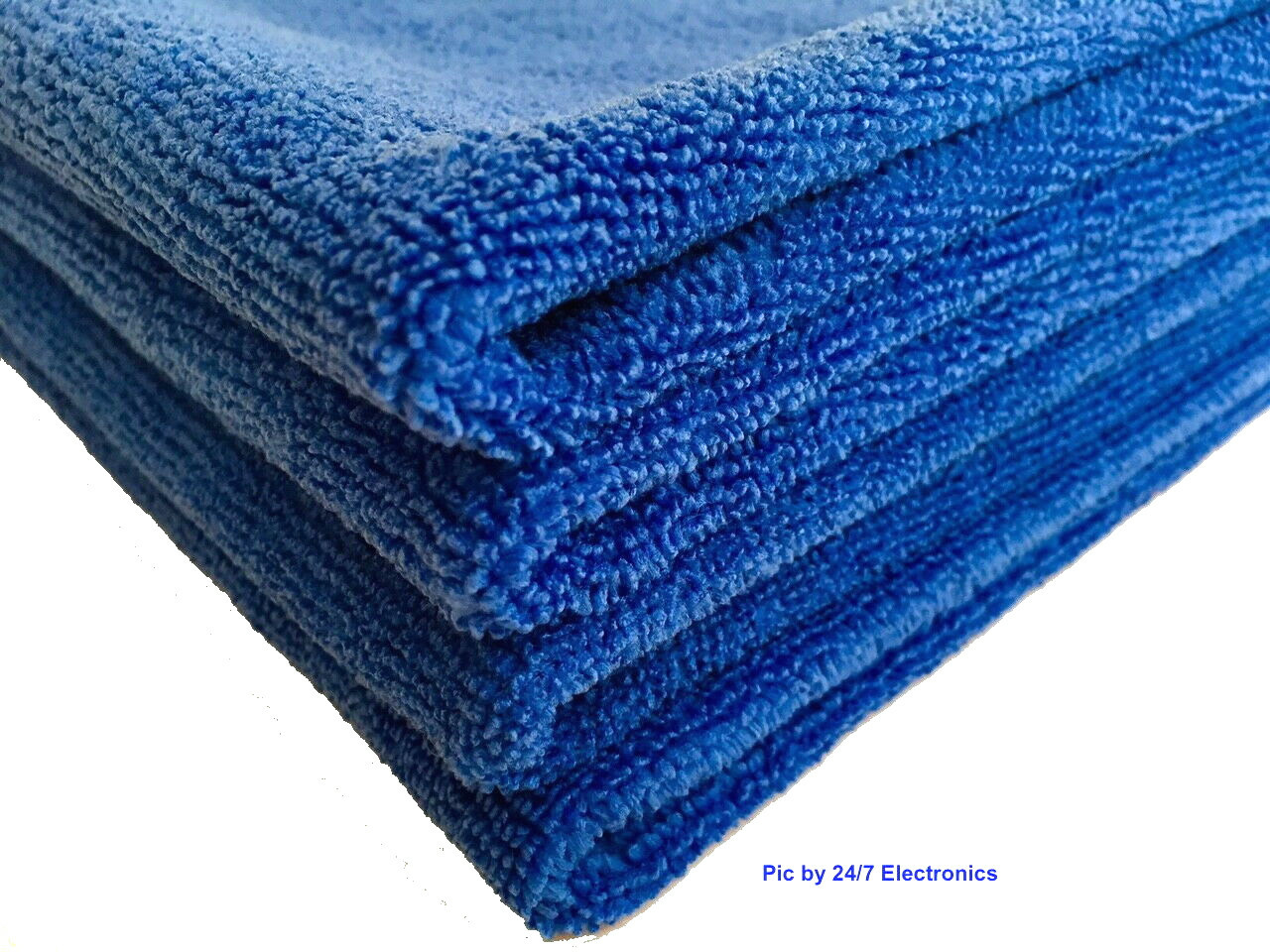 4 ROYAL BLUE MICROFIBER CLEANING WASH CLOTH TOWEL 16″x16″ 40×40 300GSM DARK BLUE